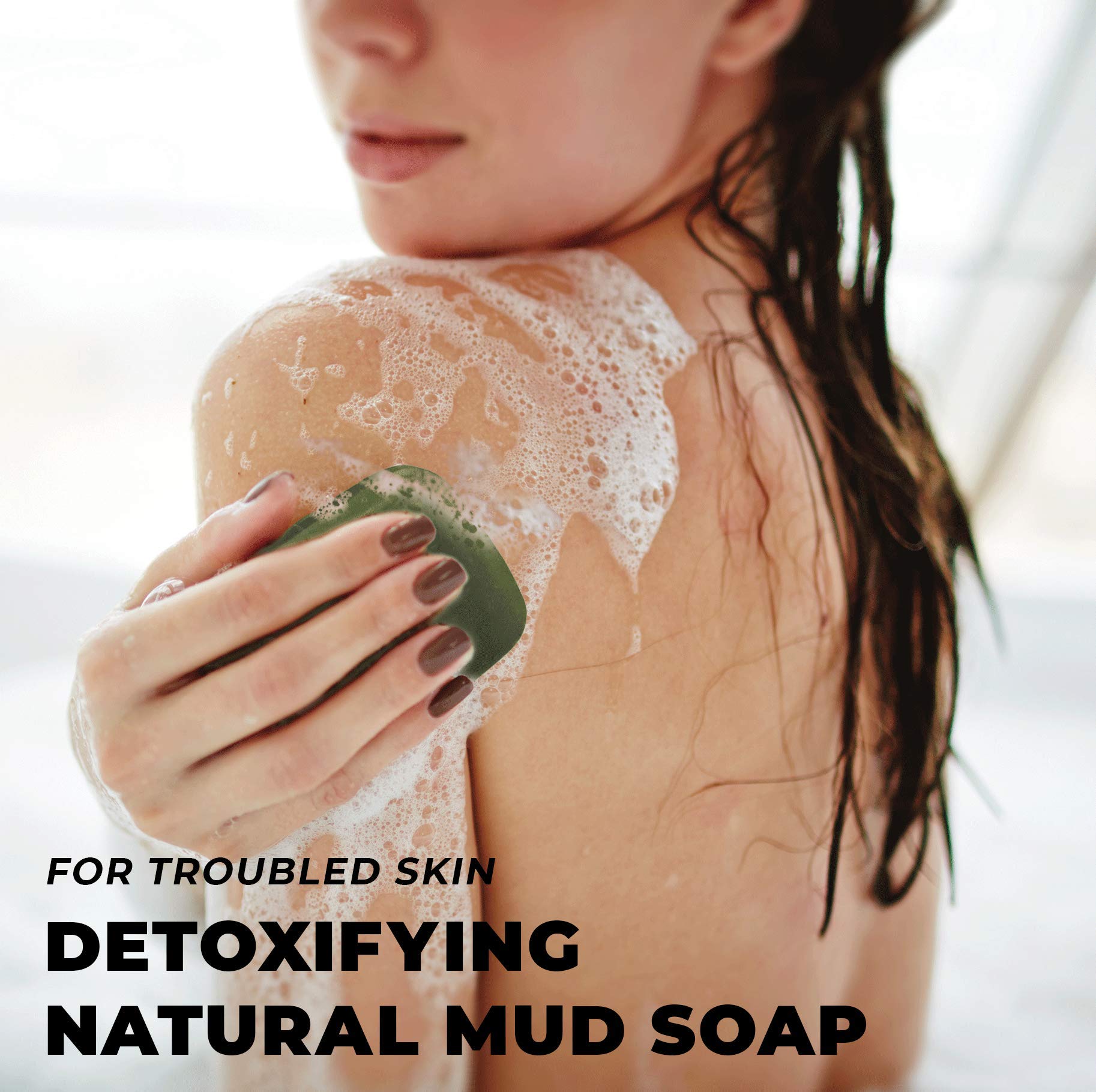 O Naturals 3PCS Dead Sea Salt Mud & Clay Natural Bar Soap - Helps Acne Prone Skin - Scalp Exfoliator - Organic & Vegan Dead Sea