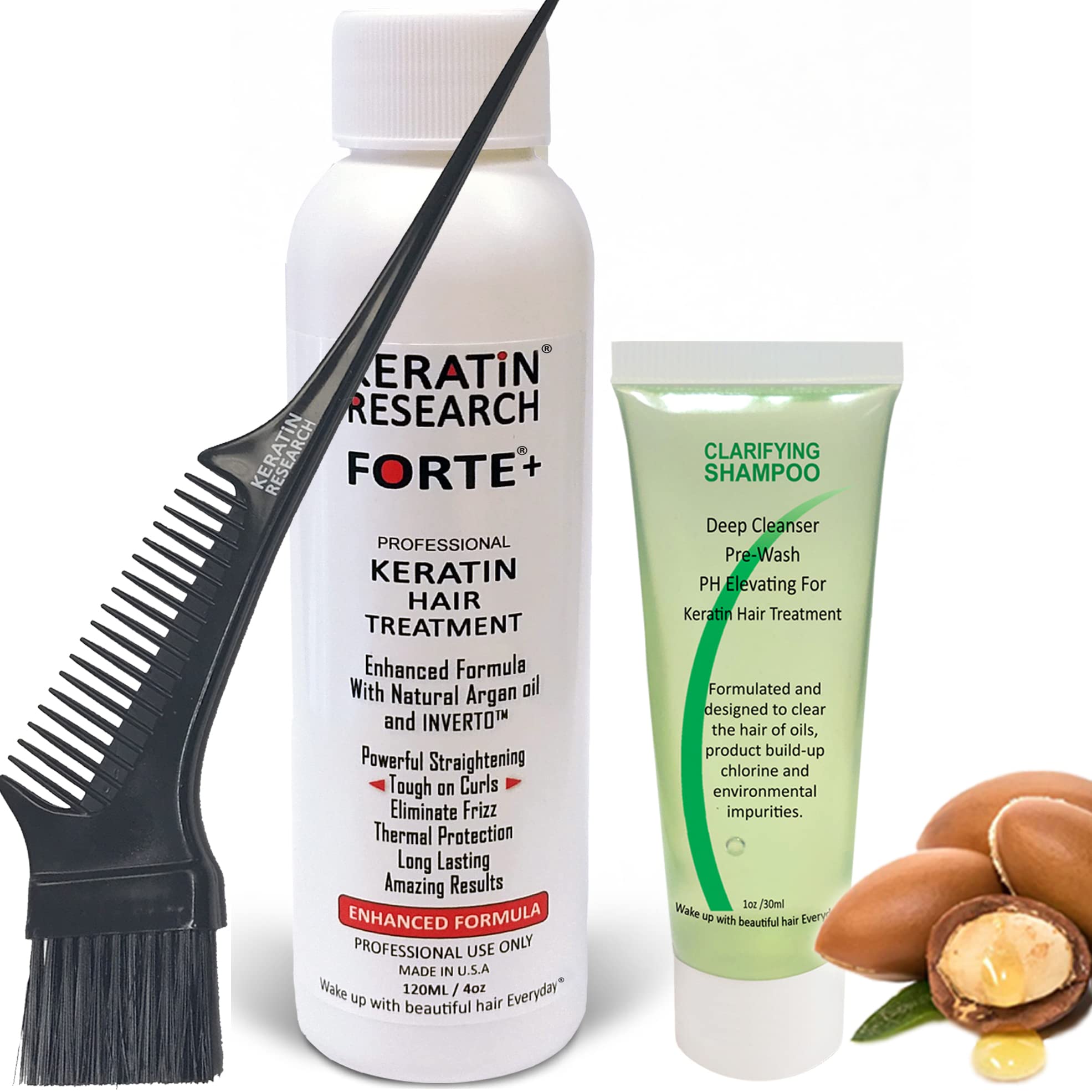 Forte Plus Extra Strength Brazilian Keratin Hair Treatment Professional 120ml Bottle with free Brush/Comb Proven Amazing Results