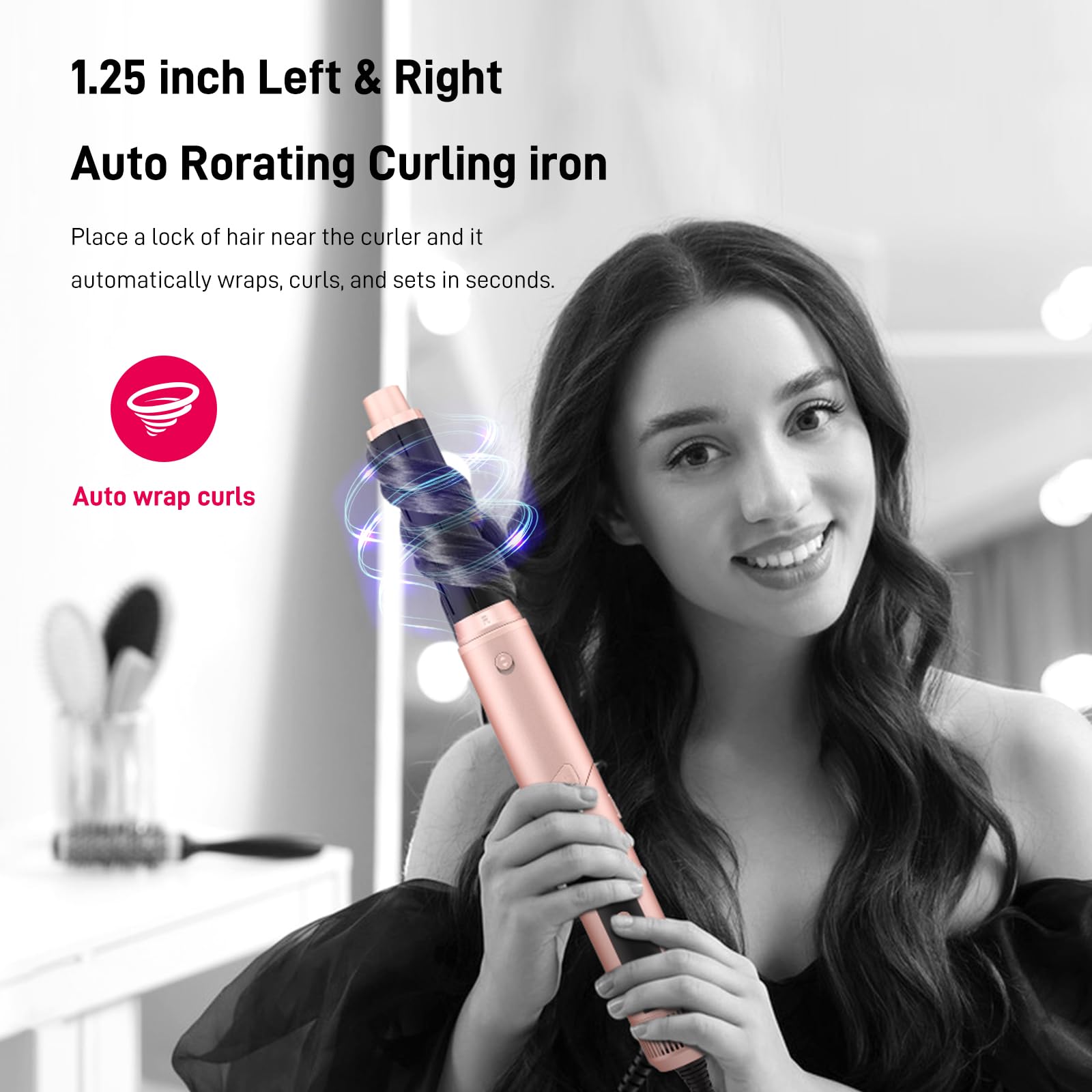 Hair Dryer Brush 5 in 1-110,000 RPM High-Speed Frizz-Free Blow Dryer for Fast Drying, Multi Hair Styler with Auto-Wrap Curlers,