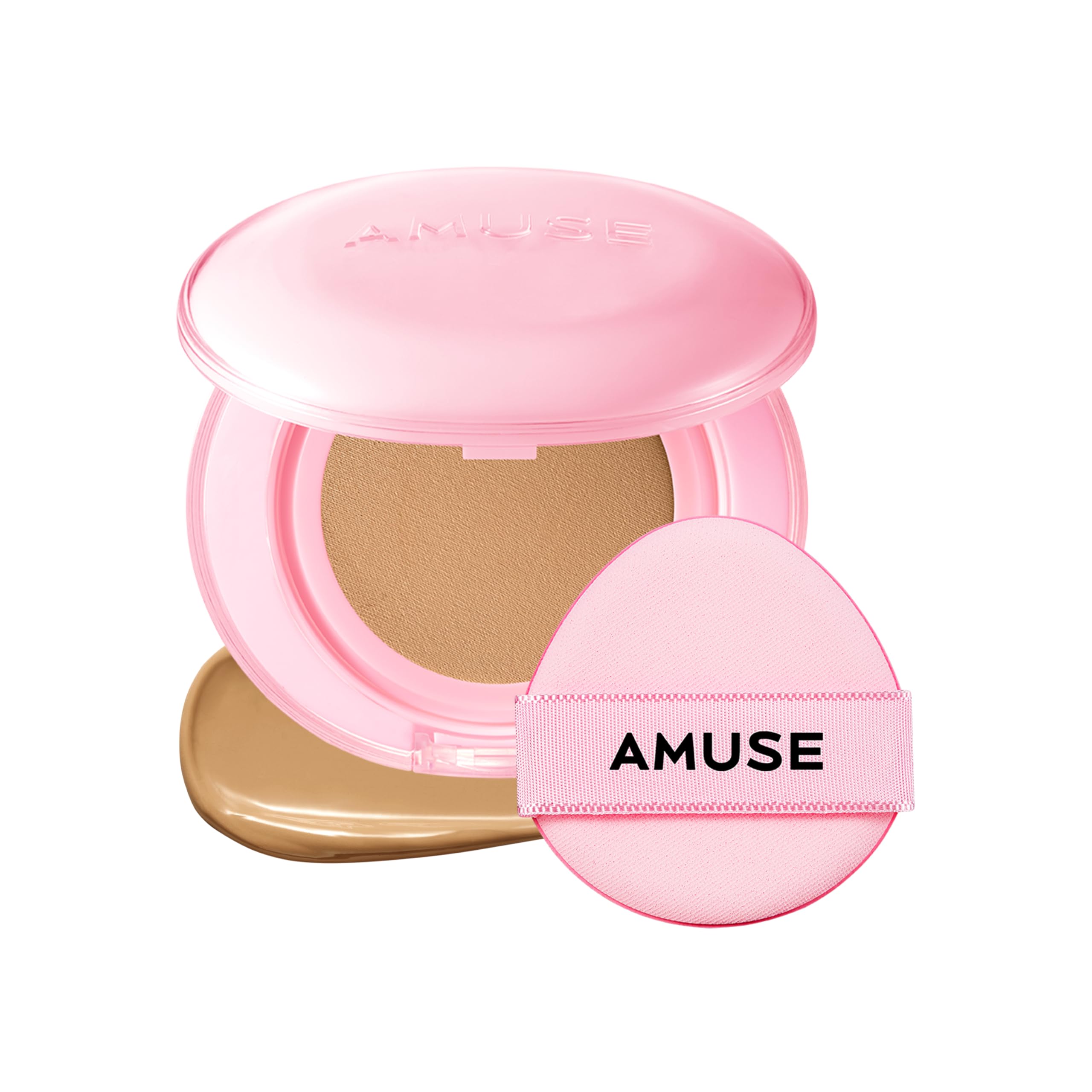 AMUSE SEOUL Dew Power Vegan Cushion Foundation (04 TAN) - Semi Glow, Full Coverage, Dewy Finish, Long Lasting, Lightweight, Smoo
