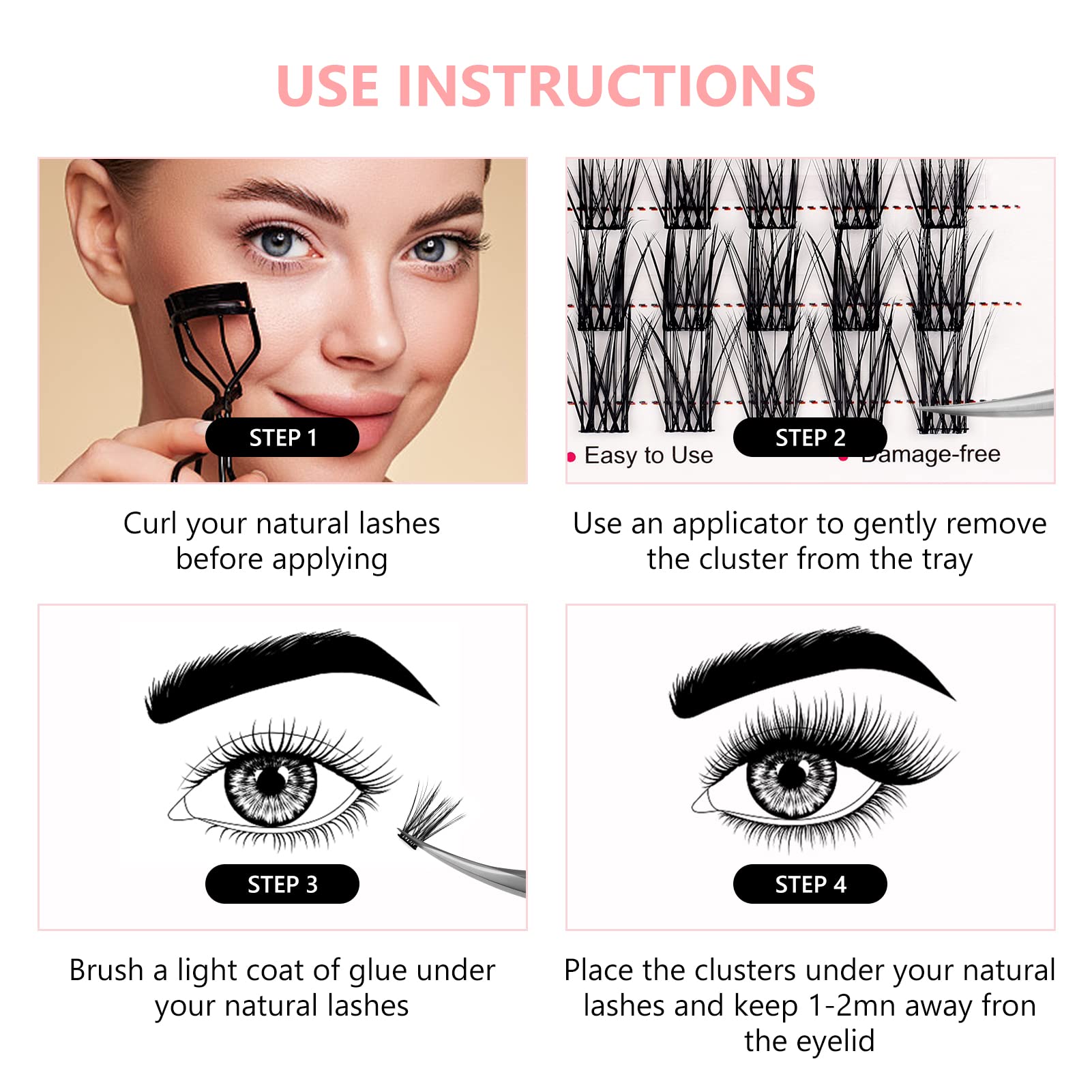Lash Cluster Glue Diy Lash Extension Kit Lash Bond Cluster Lashes Glue Waterproof Clear Eyelash Glue Latex Free Individual Lashe