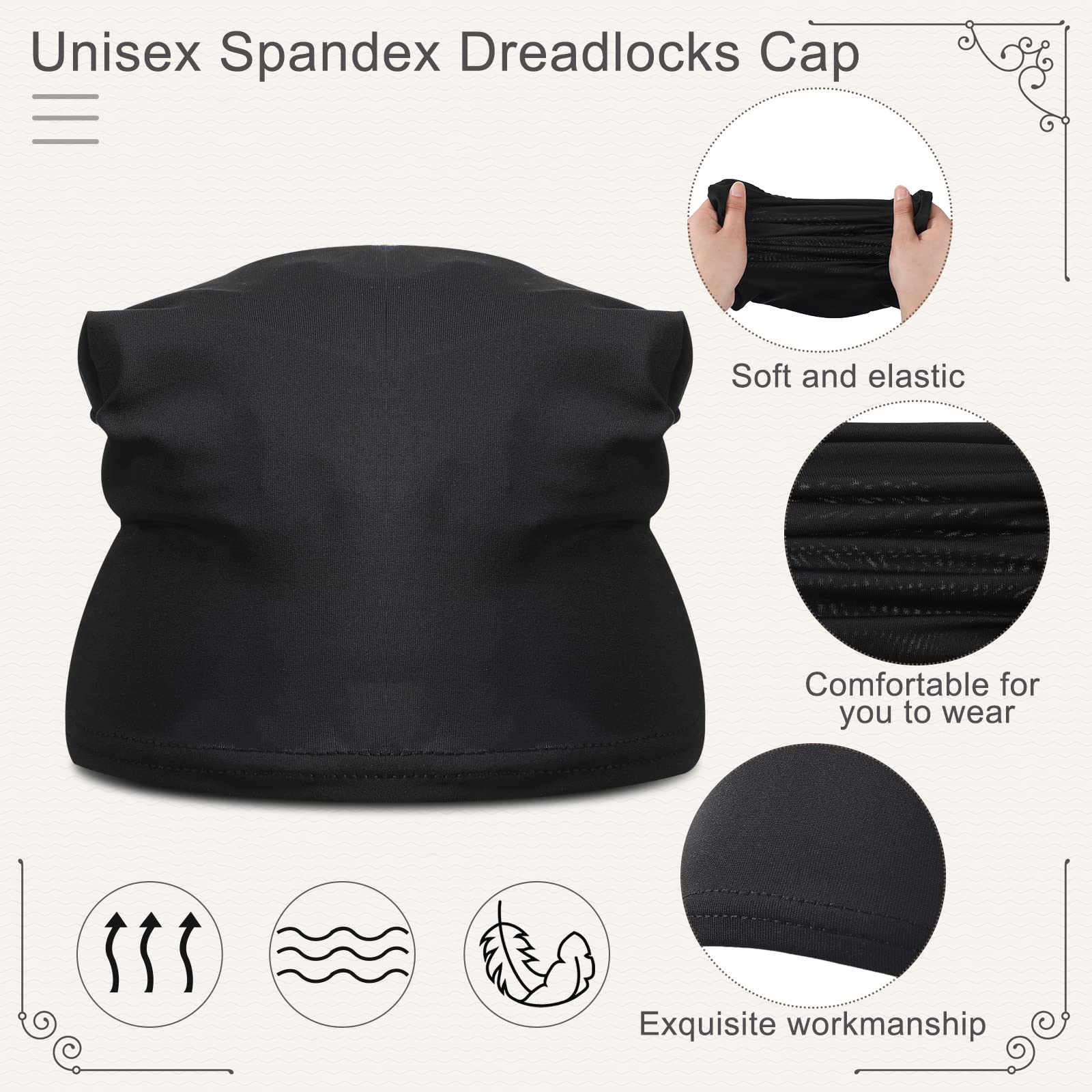 4 Pieces Unisex Stocking Dreadlock Caps Dreadlock Accessories Short Hair Dreads Head Wrap Sleep Bonnet For Dreadlocks Men Women