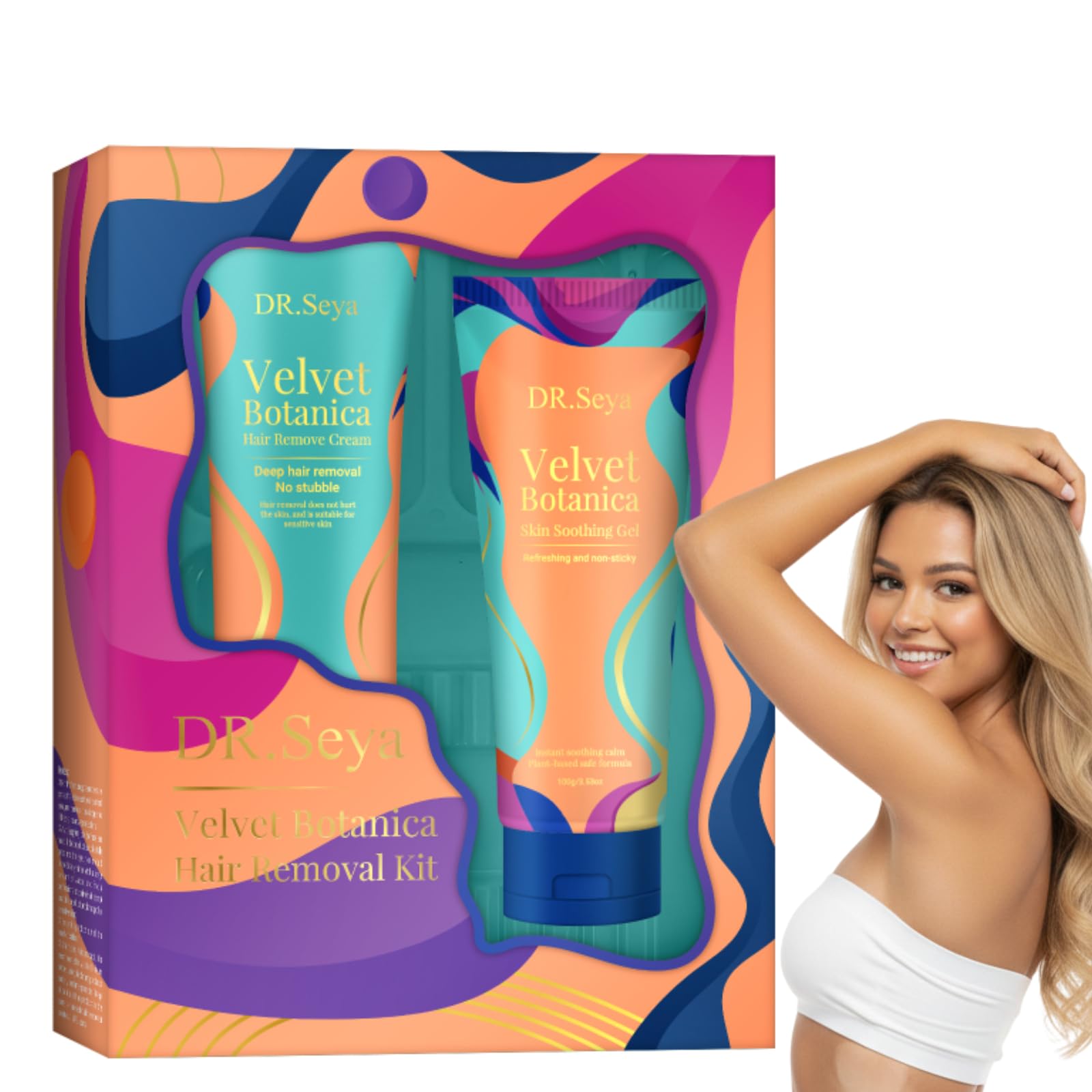 Gentle Hair Removal Cream Kit  Depilatory Cream, Body Hair Removal for Underarms Arms Legs Bikini, Suitable for Sensitive Skin 