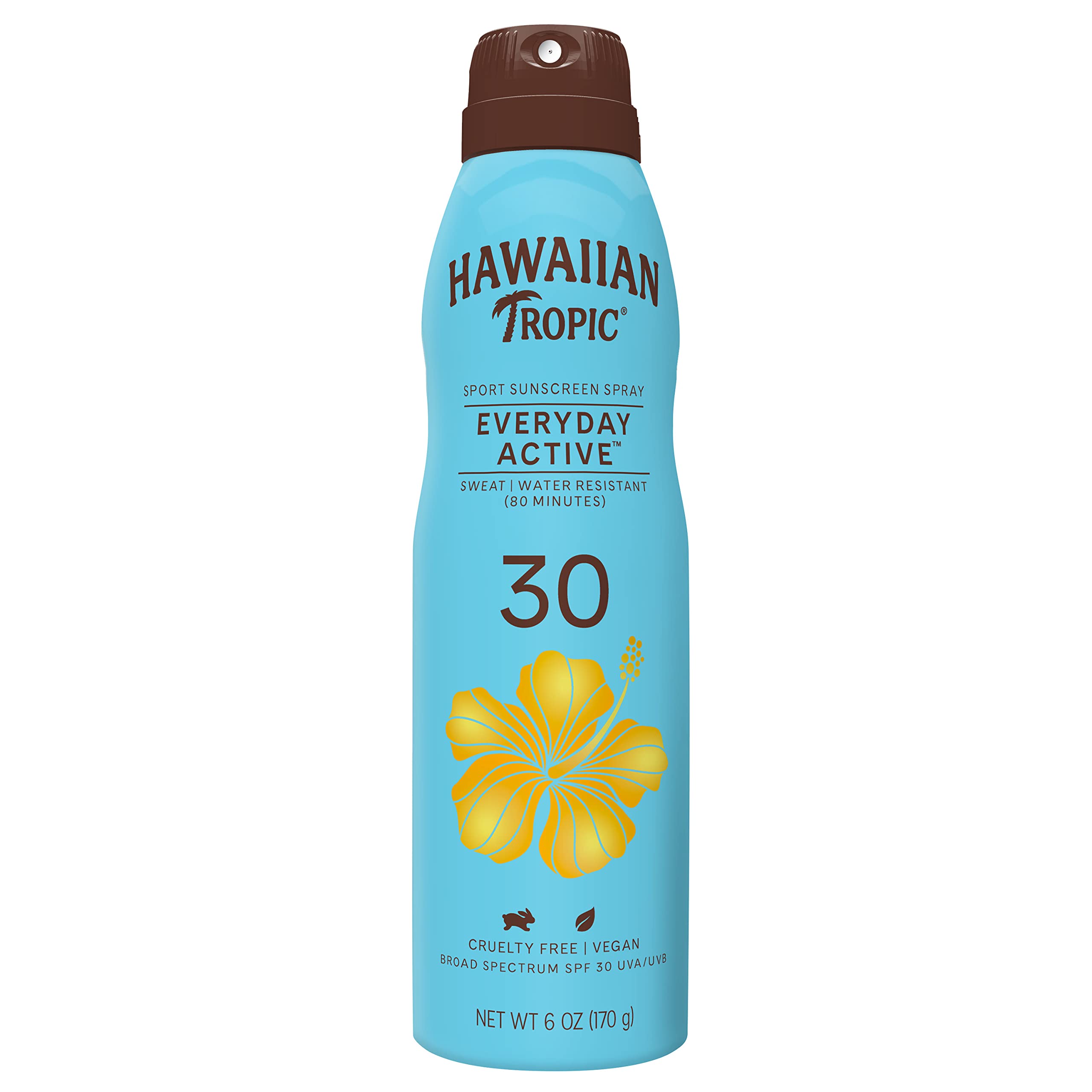Hawaiian Tropic Everyday Active Clear Spray Sunscreen Spf 30, 6Oz  Hawaiian Tropic Sunscreen Spf 30, Sunblock, Oxybenzone Free S