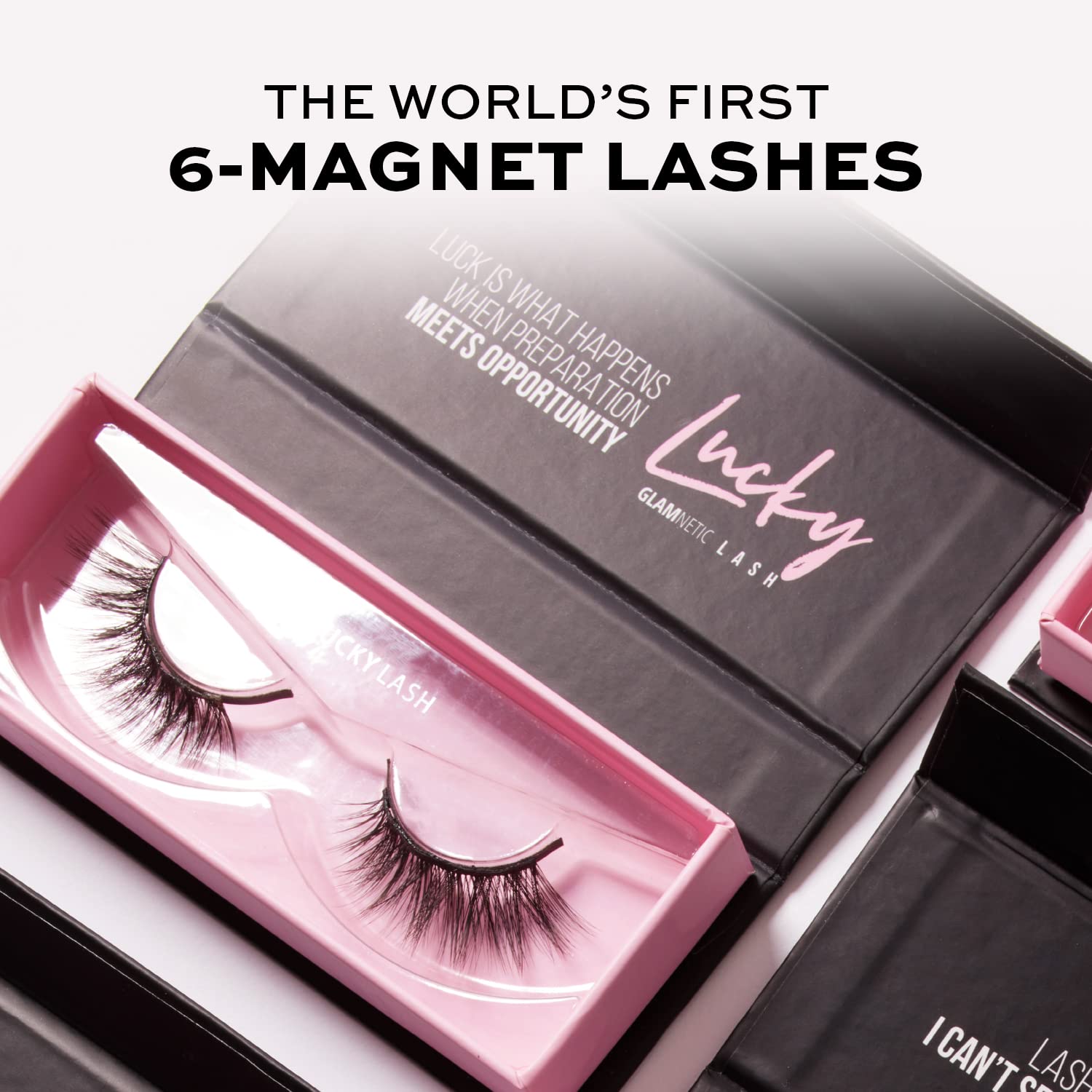 Glamnetic Magnetic Eyelashes - Lucky | Short Magnetic Lashes, 60 Wears Reusable High Volume Faux Mink Lashes, Cat Eye Flared - 1