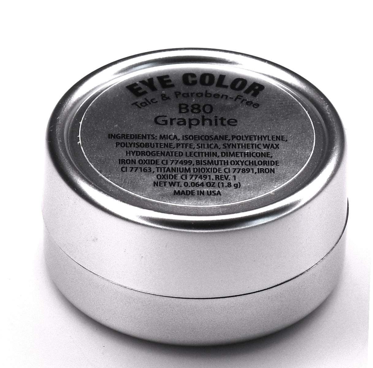 Pure Ziva Graphite Grey Navy Smokey Shimmering Pressed Powder Single Vegan Eyeshadow; Talc, Paraben & Cruelty Free