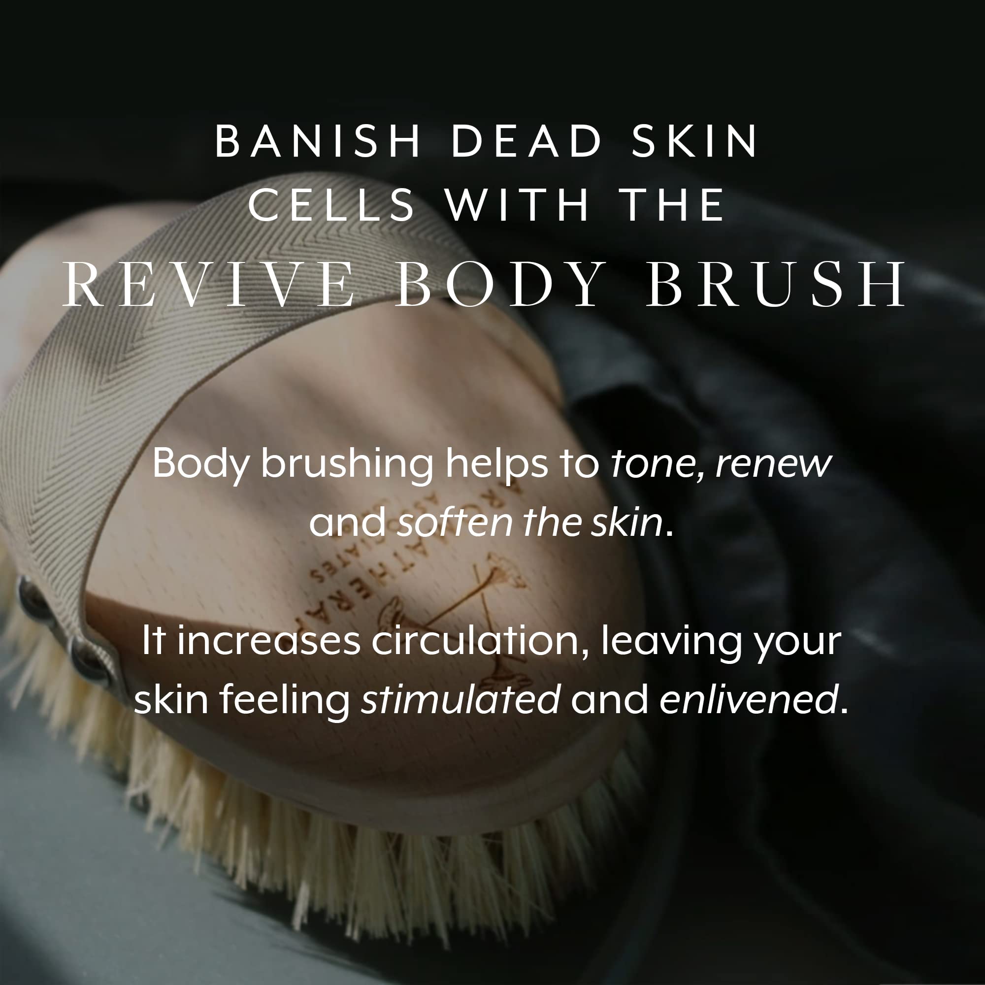 Aromatherapy Associates Revive Body Brush, Natural Dry Brush to Exfoliate Skin and Boost Circulation, Cellulite Brush Made of Na