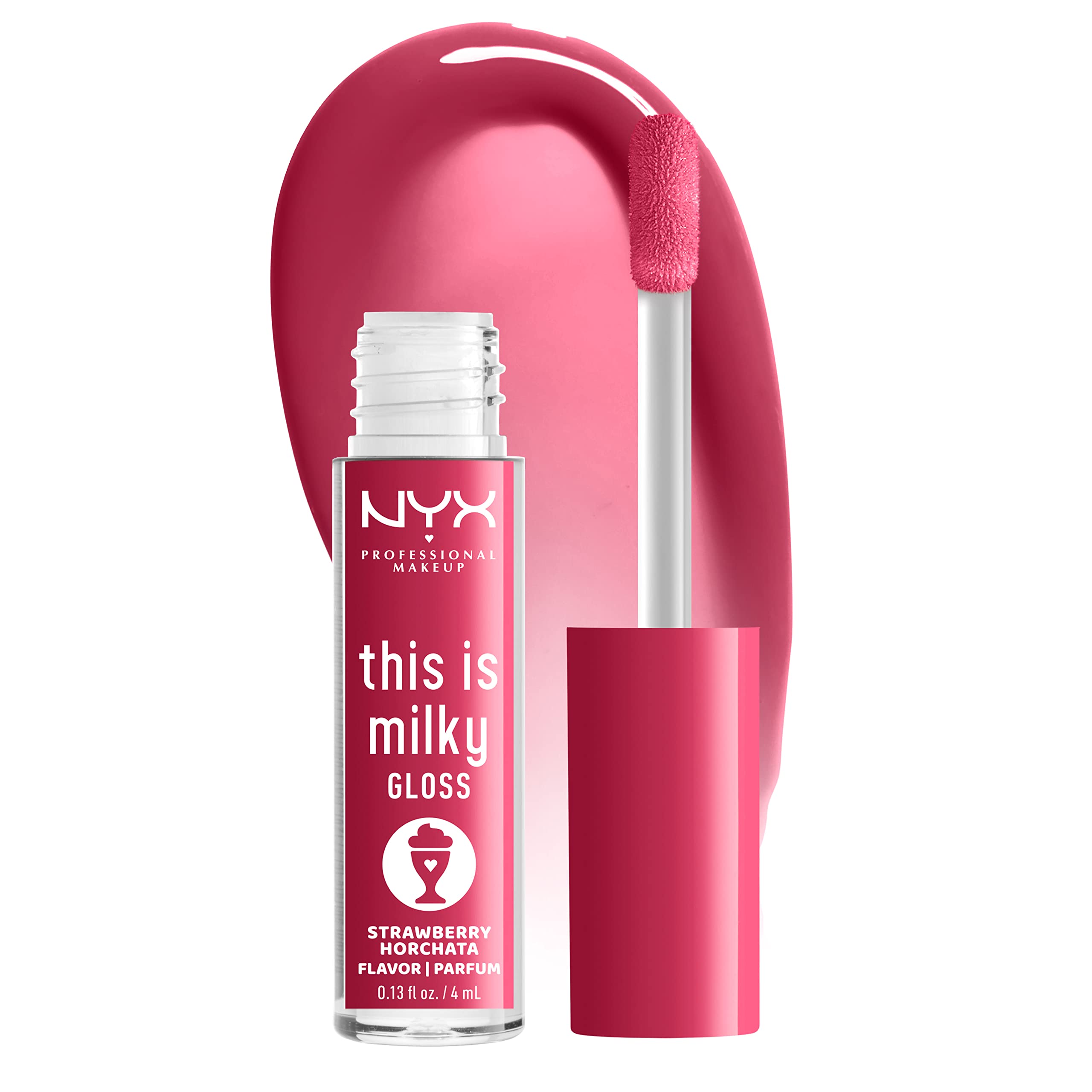 NYX PROFESSIONAL MAKEUP This Is Milky Gloss, Lip Gloss with 12 Hour Hydration, Vegan  Strawberry Horchata (Mauve Pink)