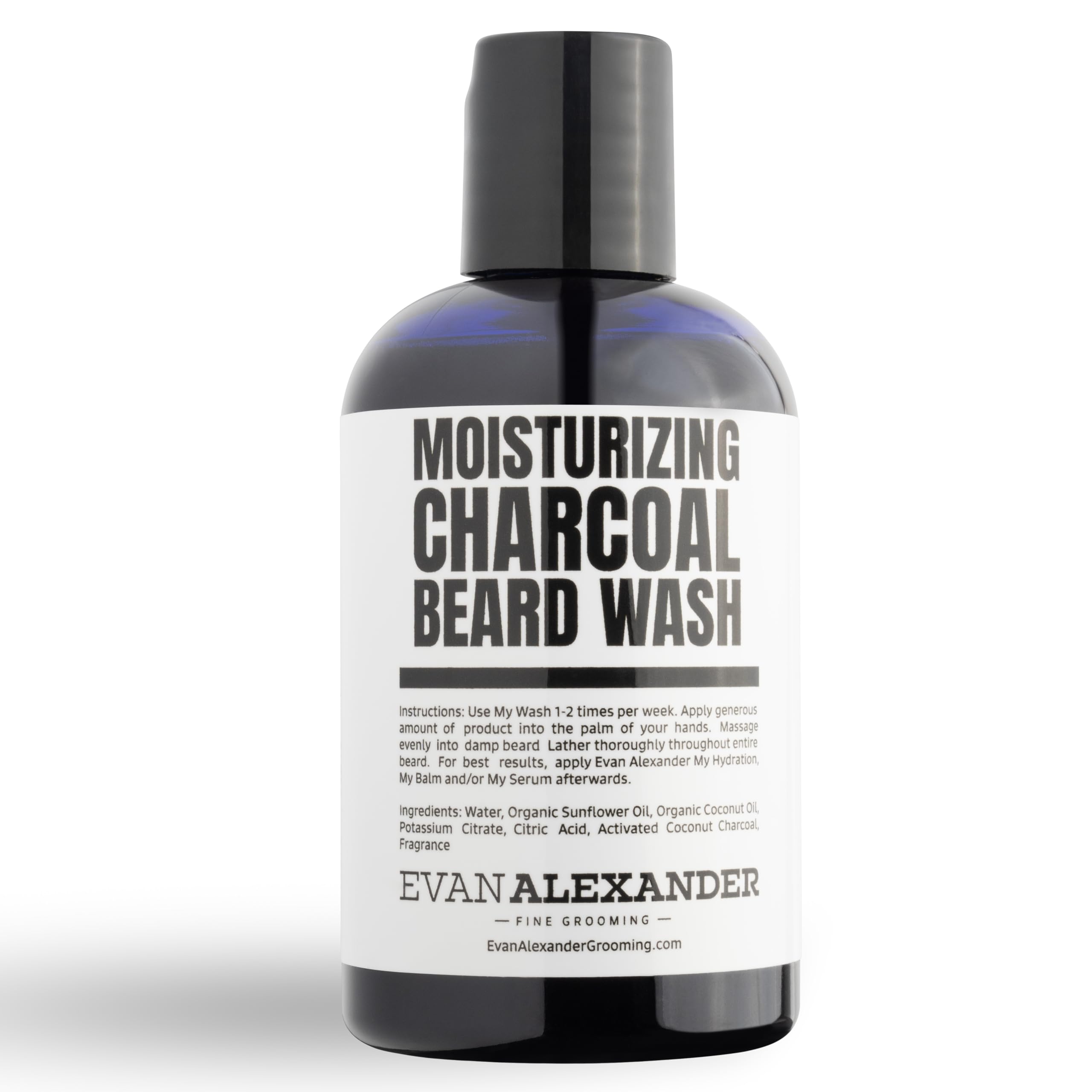 Evan Alexander Fine Grooming MY Wash Beard Shampoo | Removes Product Buildup, Cleanses, Moisturizes, and Hydrates | with Charcoa