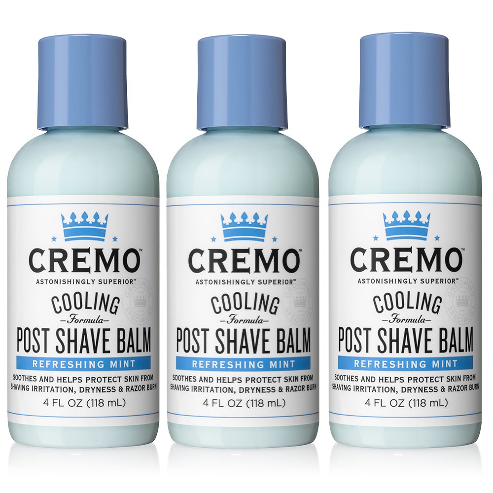 Cremo Cooling Post Shave Balm to Sooth, Cool and Protect Skin From Shaving Irritation, Dryness and Razor Burn, 4 Ounce (Pack of 