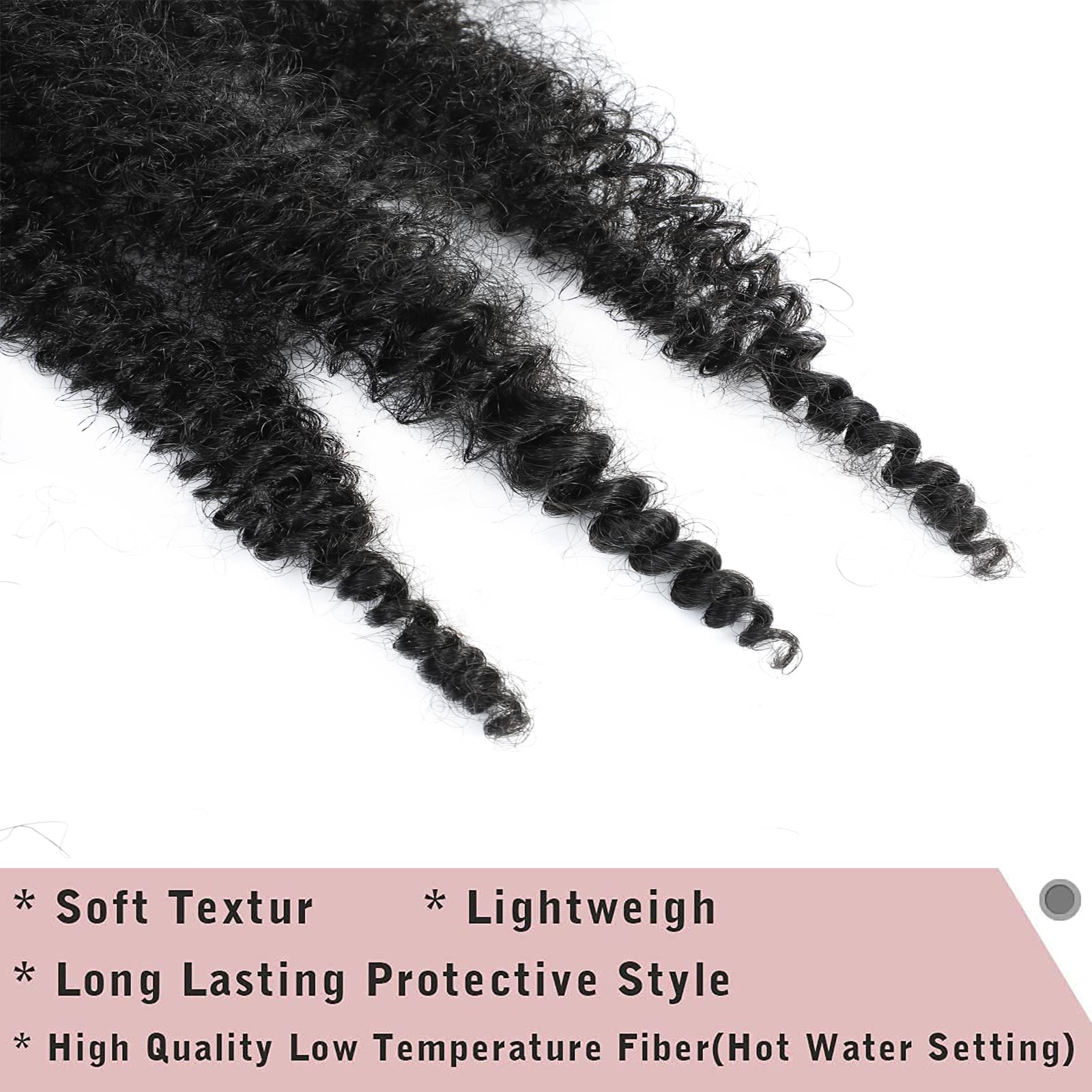 8 Packs Springy Afro Twist Hair 10 Inch Pre-Separated Kinky Marley Twist Braiding Hair Soft Synthetic Crochet For Distressed Fau