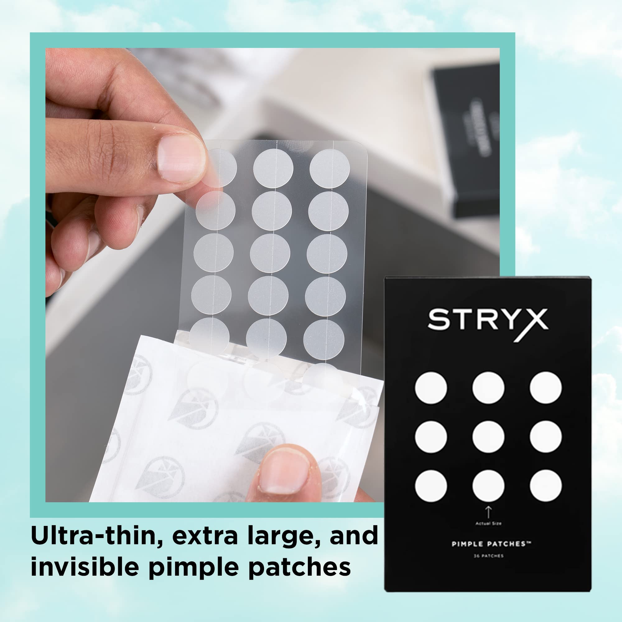 Stryx Hydrocolloid Acne Pimple Patches for Men - Great for Breakouts, Zits, Blemishes, Whiteheads, & Reducing Redness - Designed