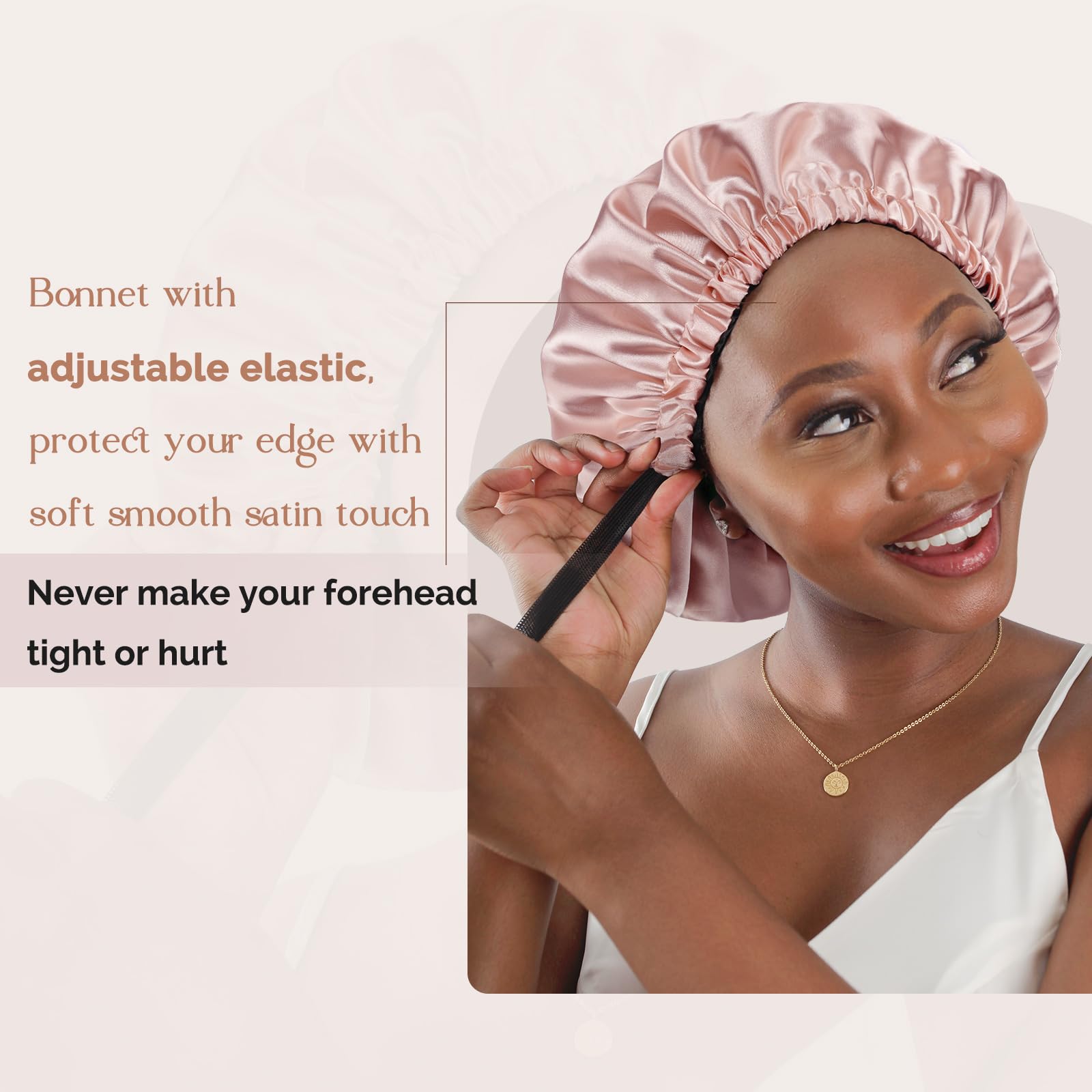 Yanibest Satin Bonnet Silk Bonnet Hair Bonnet For Sleeping Hair Bonnets For Women Curly Natural Hair