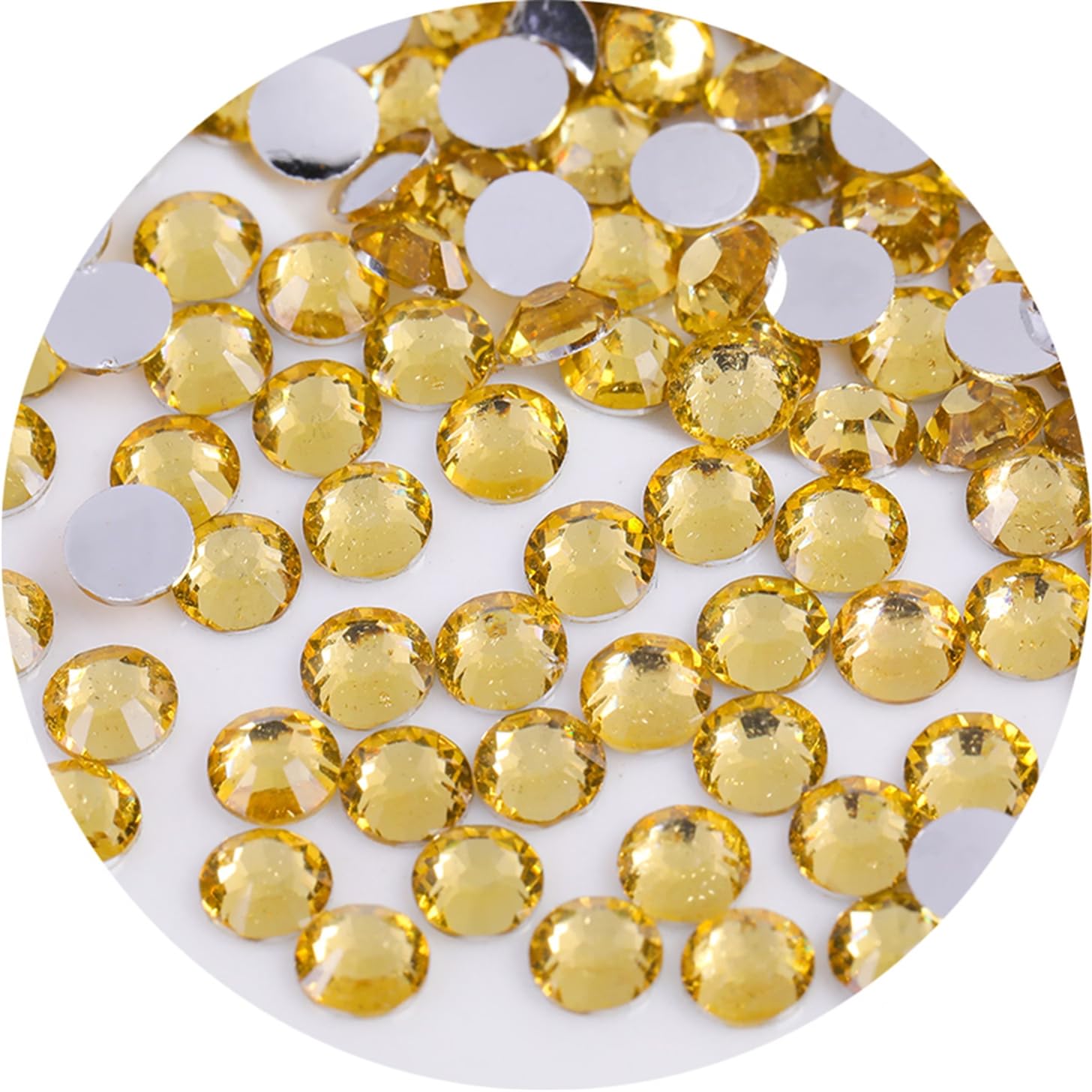 4500 Pcs SS6 2mm Flatback Rhinestones for Nails Art Crafts Glitter Round Gems Crystals DIY Clothes Shoes(Crystal Yellow)