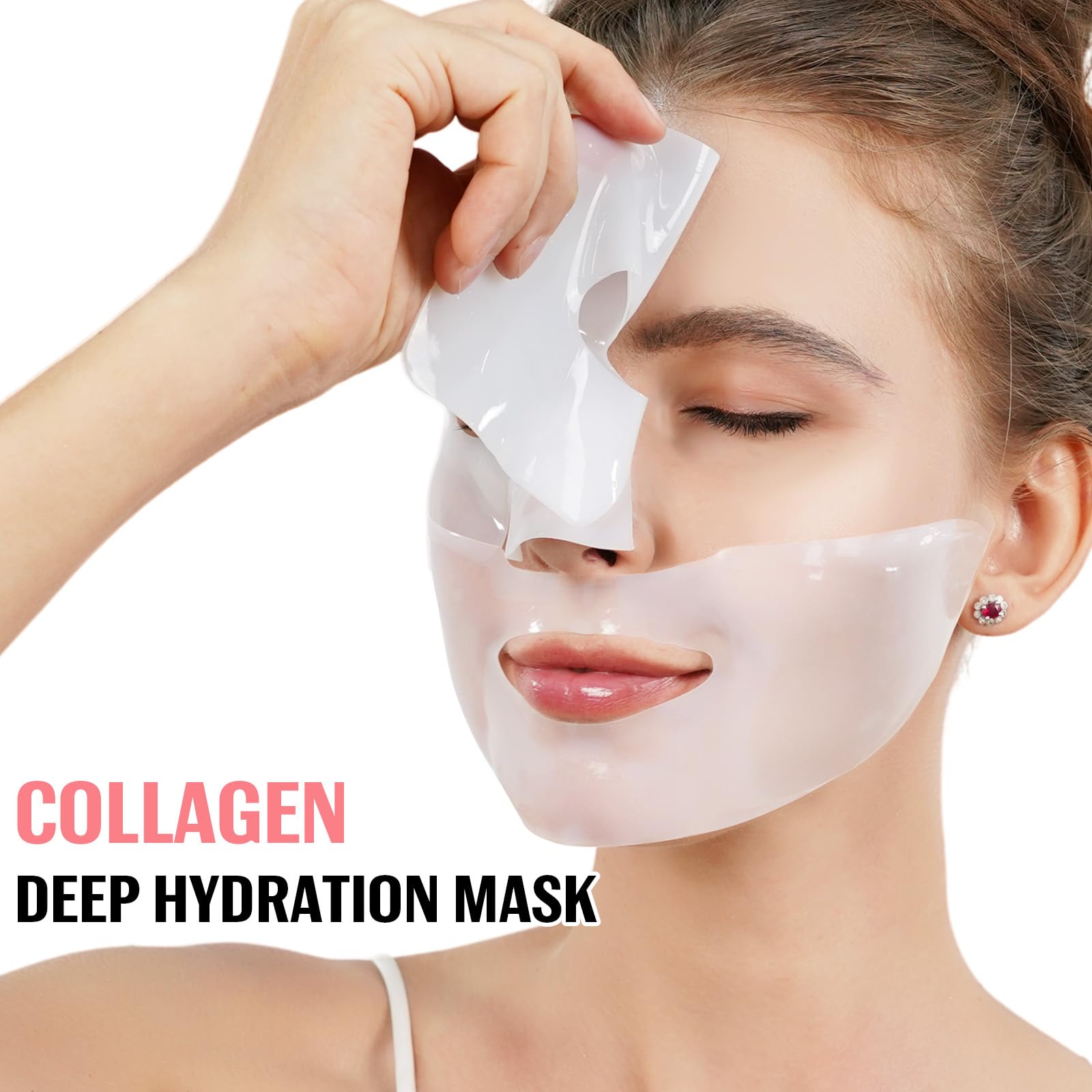 Ninsiec Collagen Face Masks - Deep Hydrating & Firming Overnight Hydrogel Mask, Anti-Wrinkle Lifting, Real Collagen Infused For