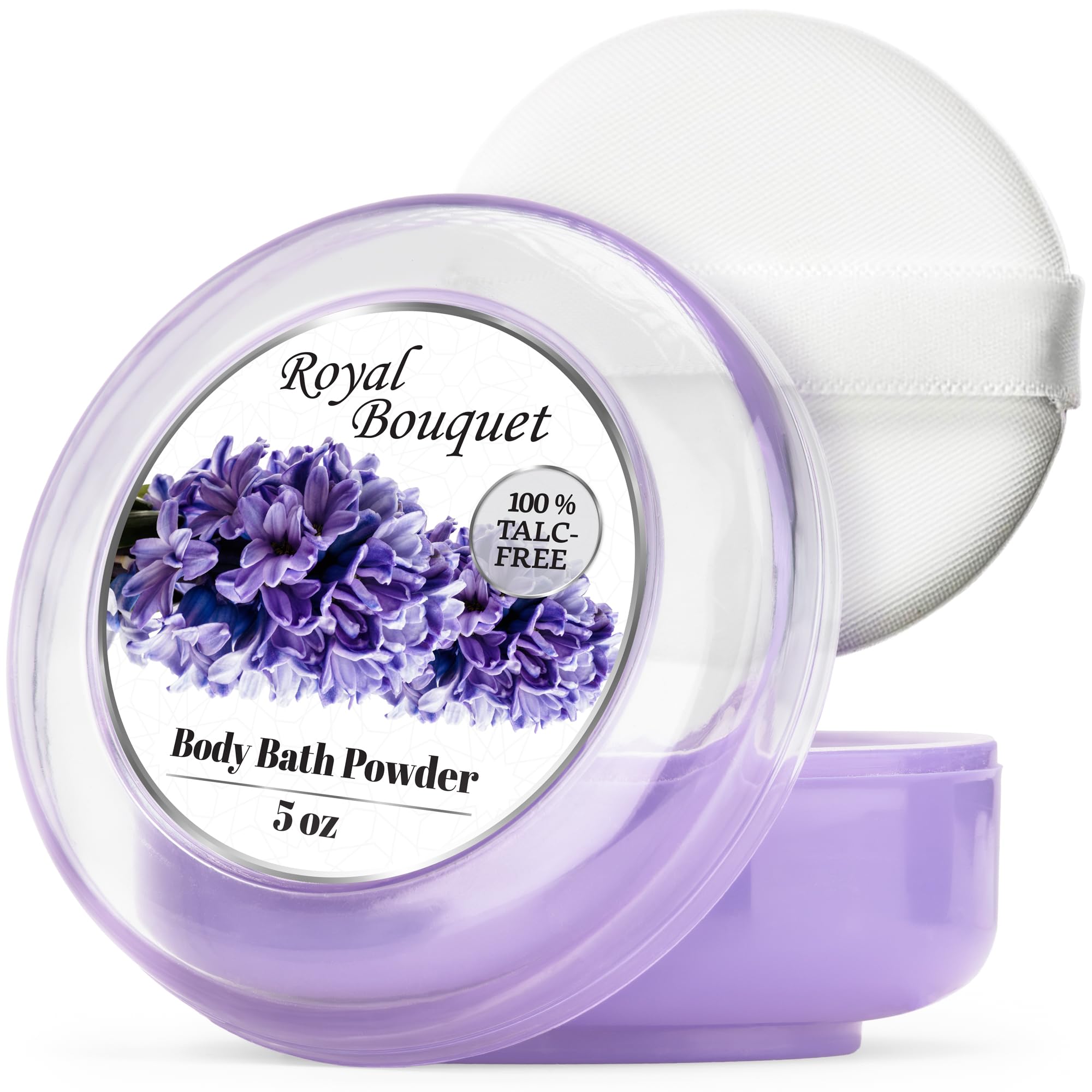 R-Neu Body Bath Powder For Women, 100% Talc-Free, Elegant Royal Bouquet Dusting Powder With Powder Puff, Extra Large (5Oz)