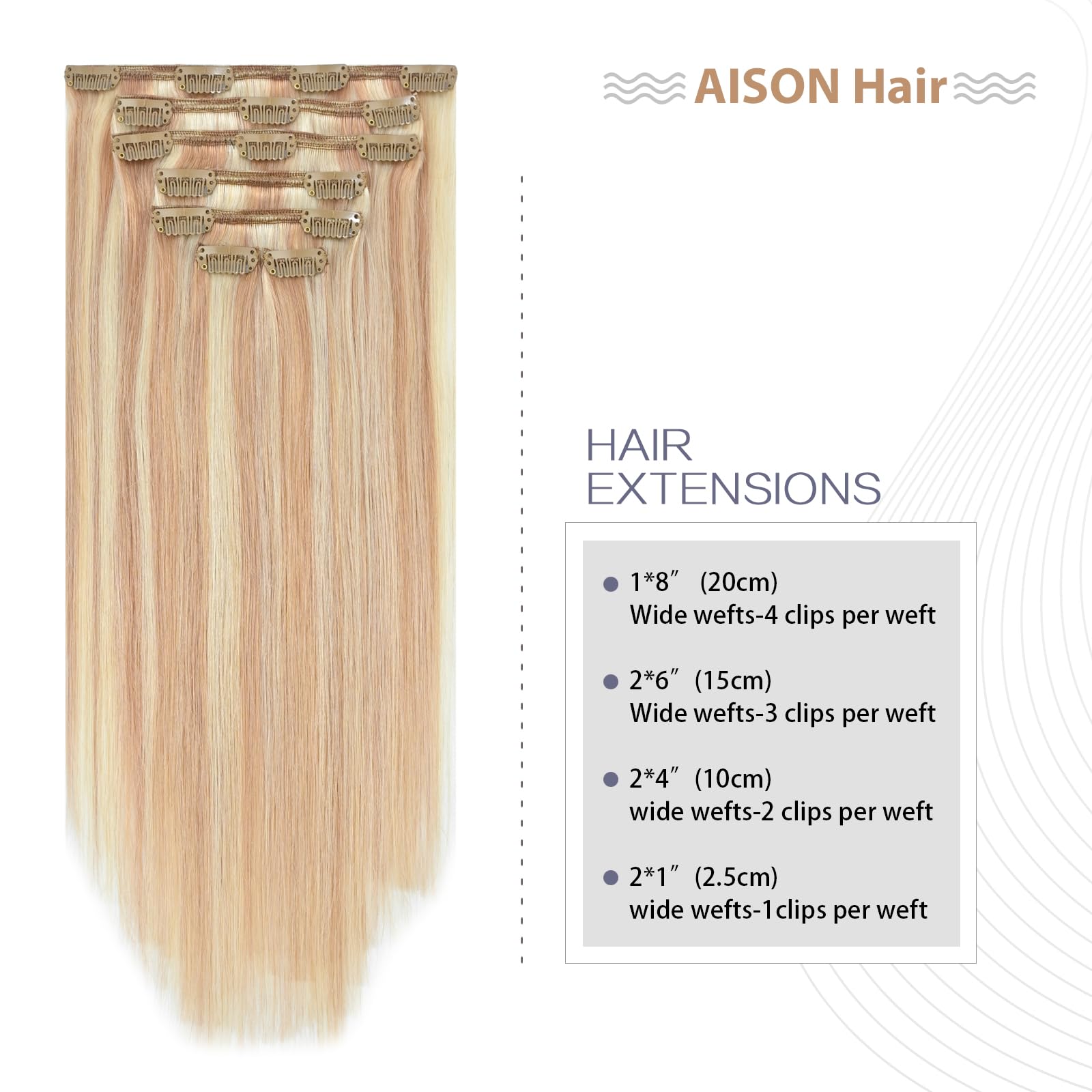 Strawberry Blonde to Bleach Blonde Clip in Hair Extensions Real Human Hair 12 Inch Human Hair Extensions Straight Hair Extension