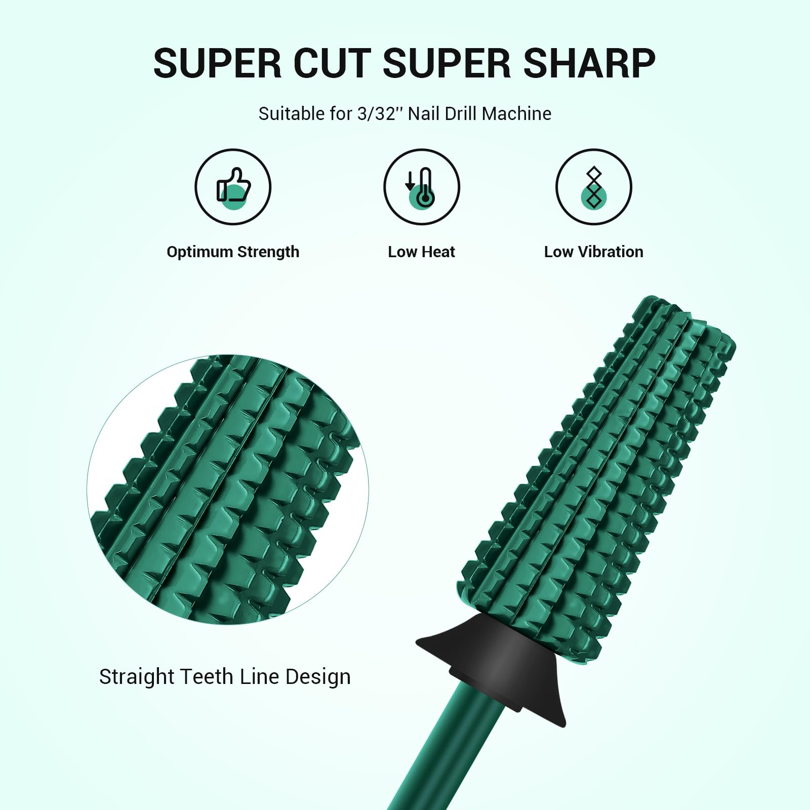 Melodysusie Super Cut Edition 5 In 1 Nail Drill Bits, 3/32 ' ' Carbide Tungsten Multi-Function Bits, Suitable For Manicure Pedic