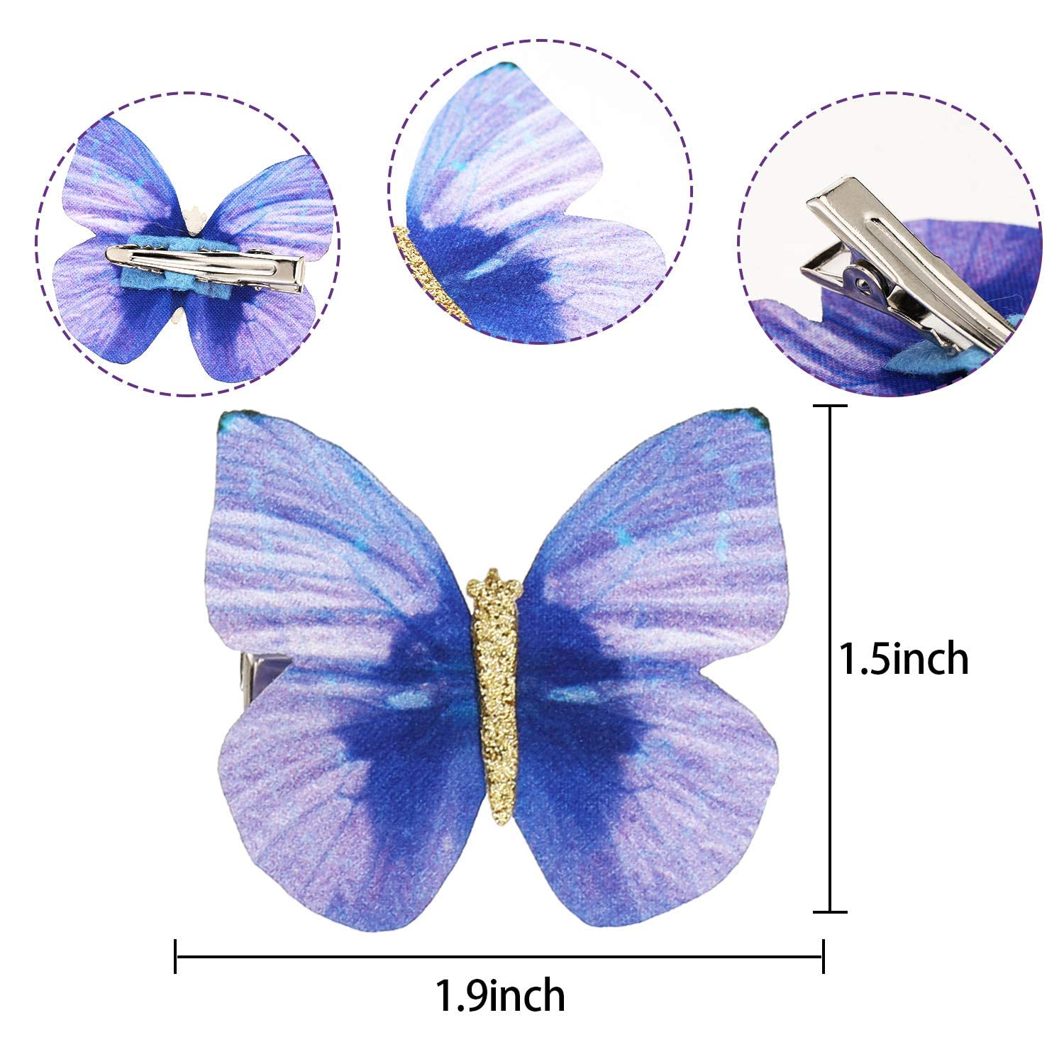 Boao 18 Pieces Glitter Butterfly Hair Clips For Girls Teens Women Hair Accessories (Mysterious Styles)