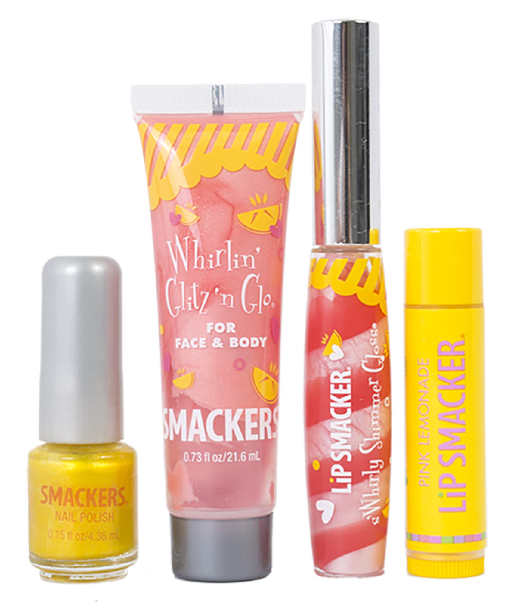 Lip Smacker Pink Lemonade Glam Bag Makeup Set for Girls | Lip Balm, Lip Gloss, Nail Polish, & Lotion | Christmas Make Up Collect