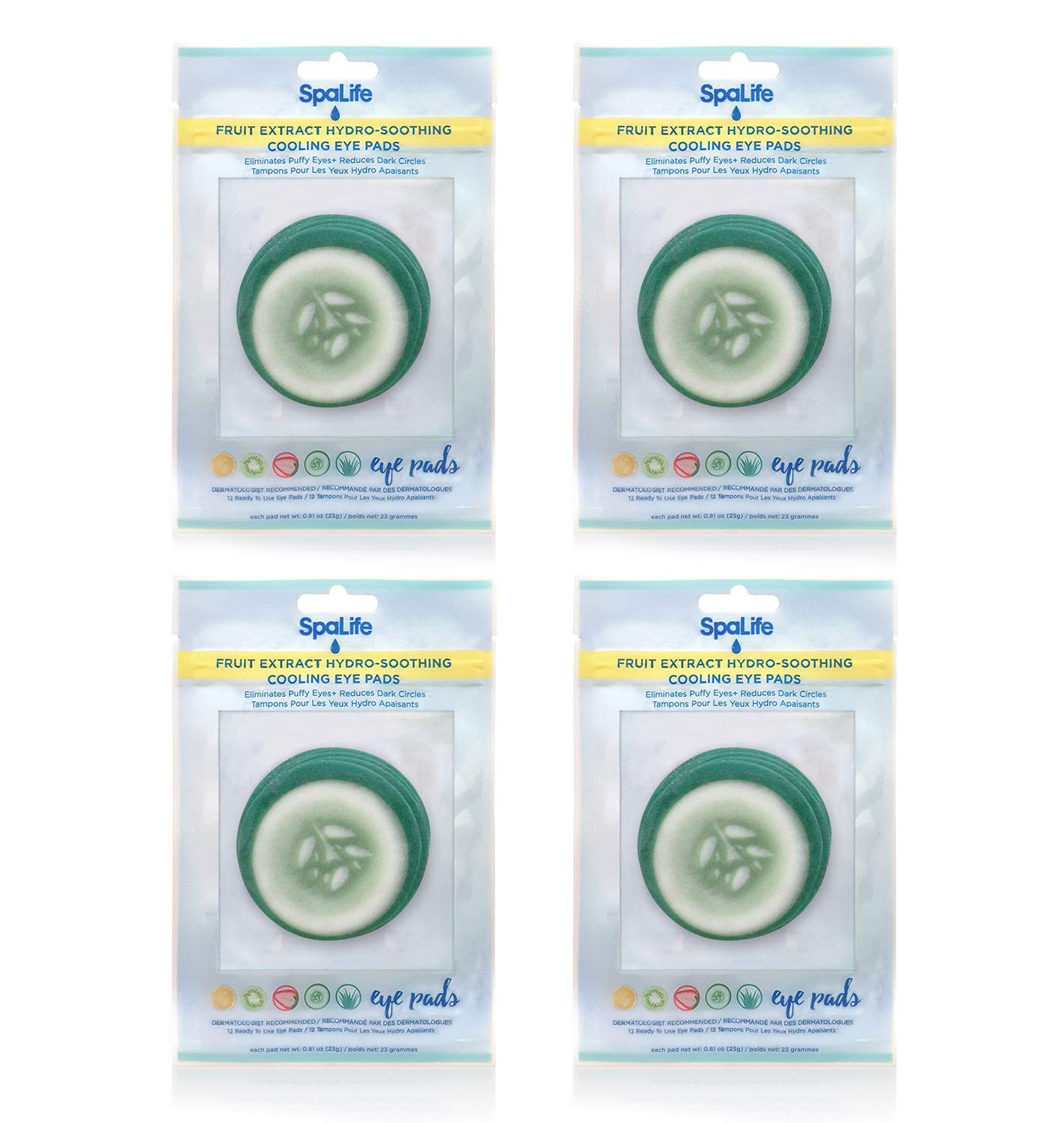 Spalife Cooling Eye Pads - Korean Soothing Eye Pads For Dark Circles, Puffy Eyes, And Wrinkles - 48 Pads With Fruit + Vegetable