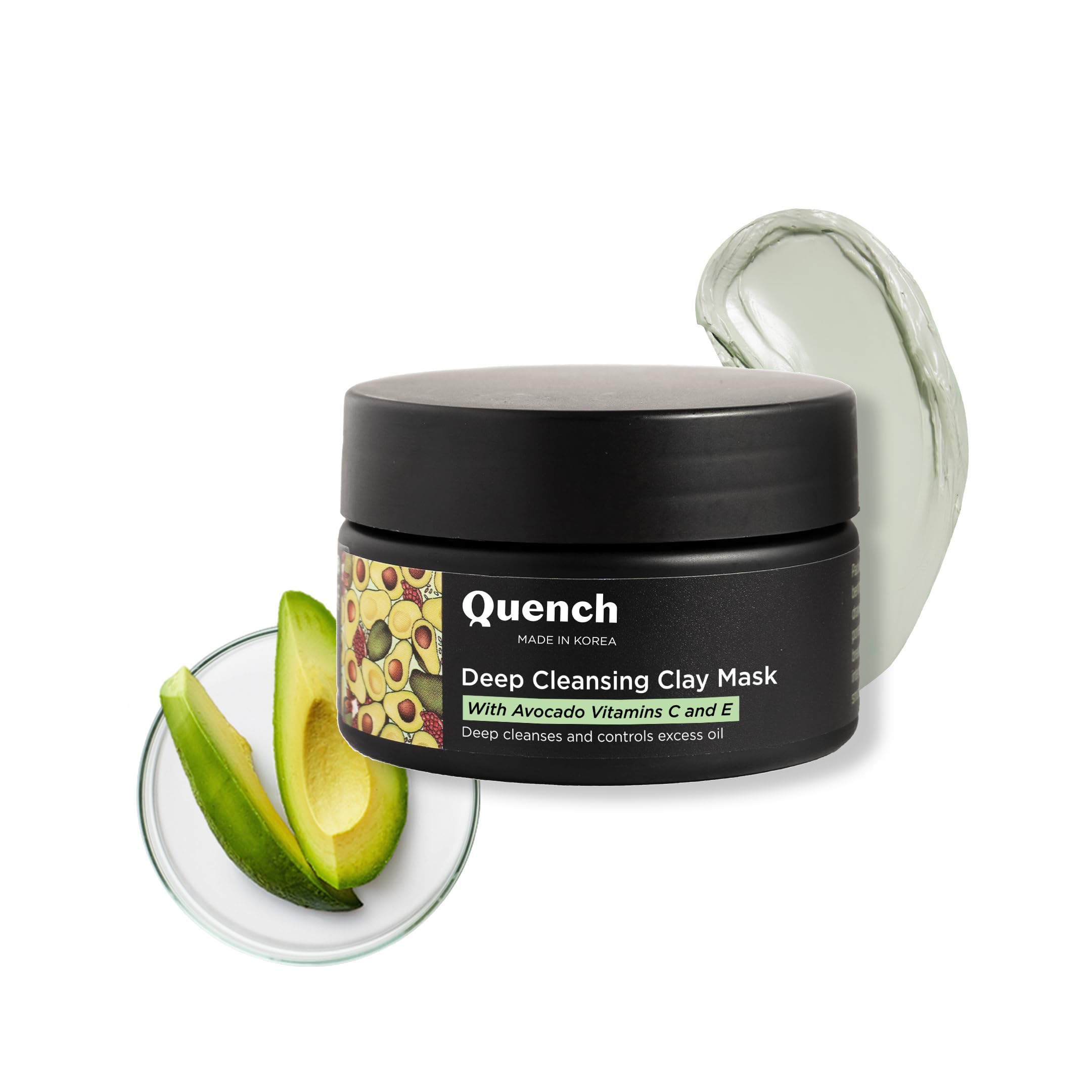 Quench Deep Cleansing Green Clay Mask With Avocado & Kaolin Clay For Clear Skin | Removes Impurities And Adds A Radiant Glow | C