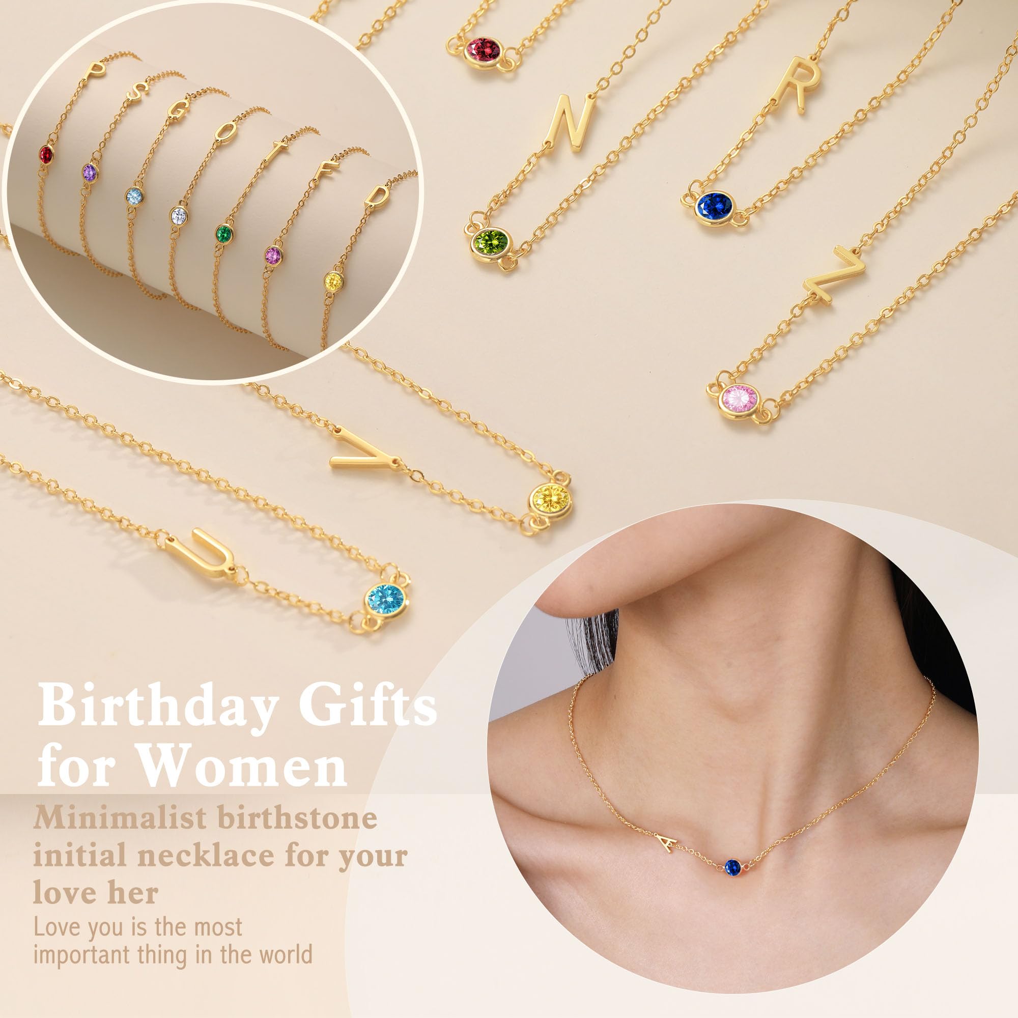 Birthday Gifts for Women Gold Initial Necklace Garnet January Birthstone Necklace Initial Y 18th 21st 30th Birthday Gifts for He