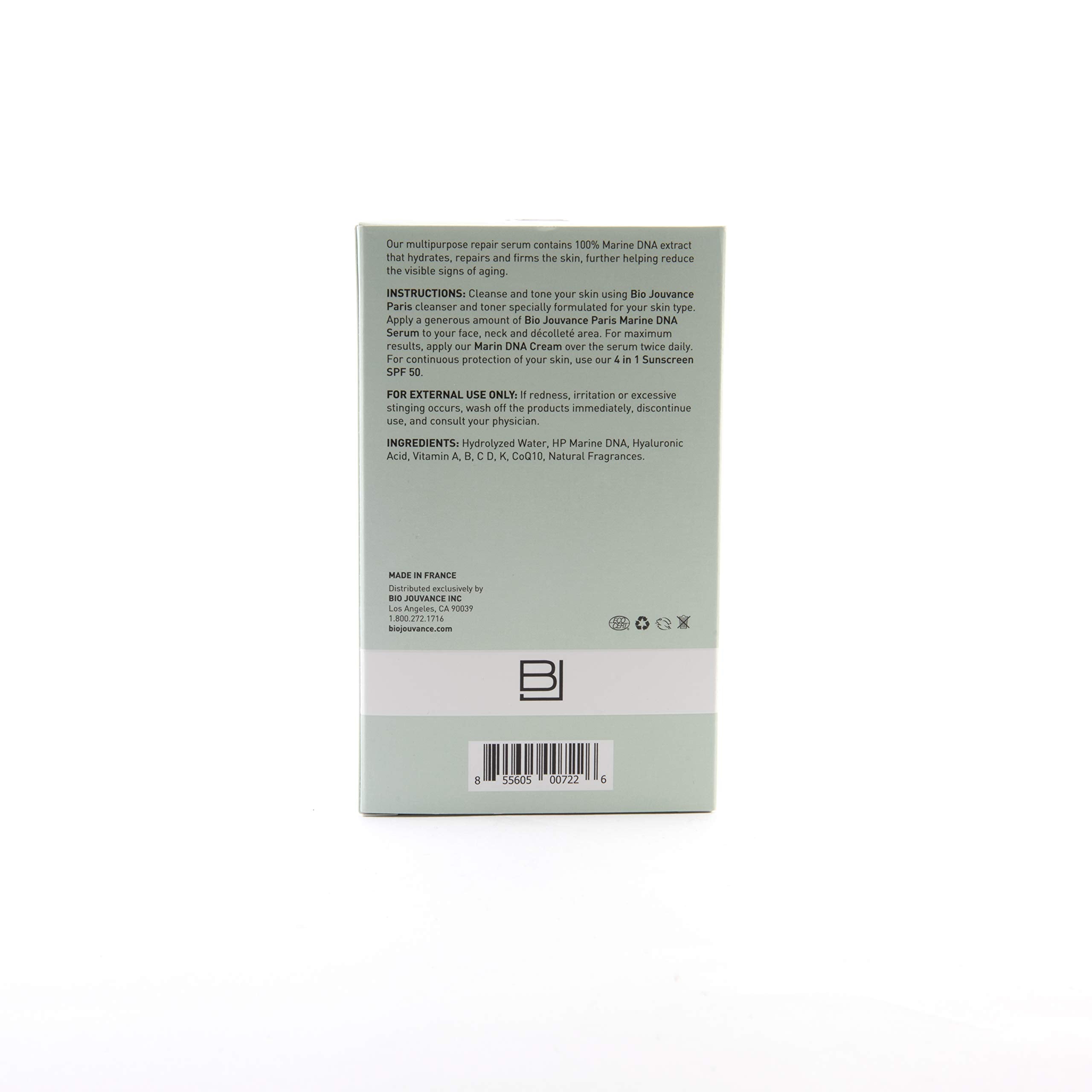 BIO JOUVANCE PARIS - Marine DNA Serum 0.5oz / 15ml - Hydrating | Lifting | Skin Repair | Promote Cell Renewal | Anti-Aging | Dai