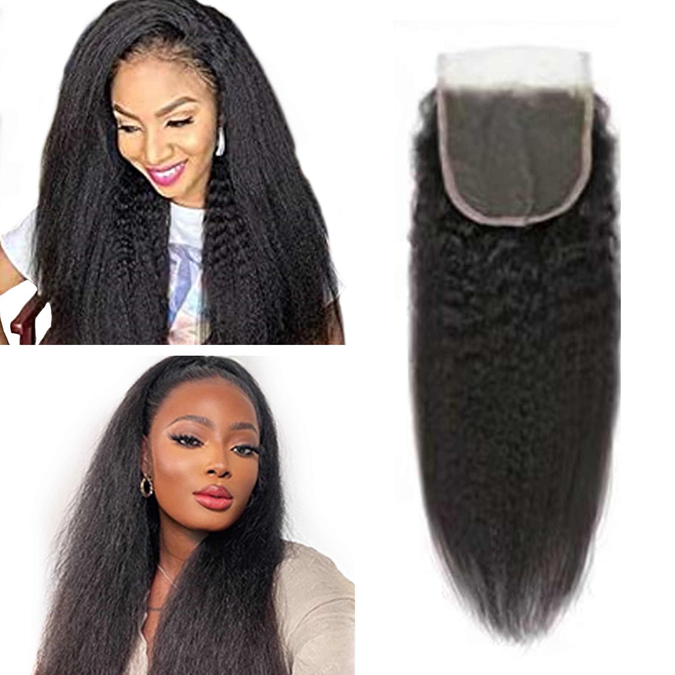 Selina Lace Closure Kinky Straight 4x4 Lace Closure Hd Lace Closure Kinky Straight Human Hair Free Part Lace Closure Hair Natura