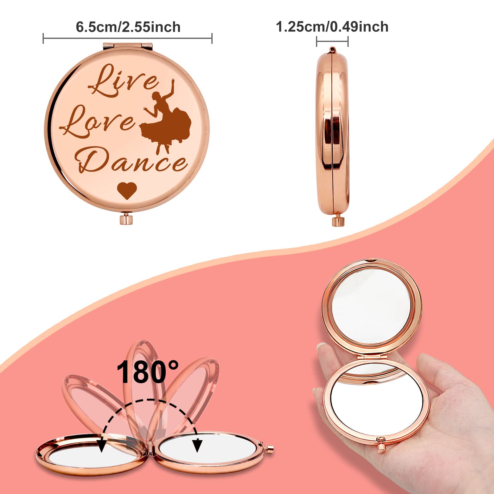 Dance Lover Gift Dance Teacher Gifts Compact Makeup Mirror Dance Gift For Ballet Girl Ballerina Dancer Daughter Graduation Birth