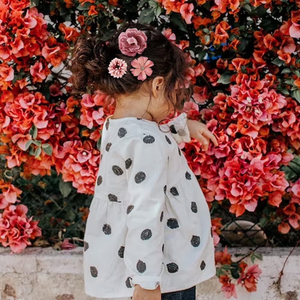 Ahoney 20 Pieces Red Rose Hair Clips For Women Girls Hair, Artificial Flowers Floral Alligator Clips Flowers Hair Pins Valentine