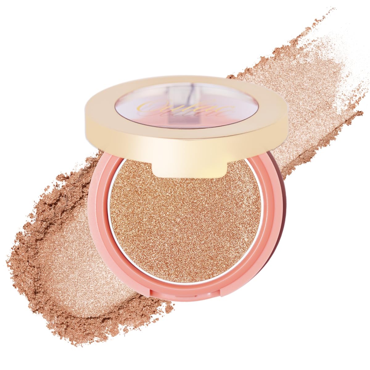 Oulac Shimmery Blush Makeup| 2 in 1 Powdery Cream Blush & Highlighter| Golden Hour Makeup Bronzer Illuminating | Rich Colors &Bl