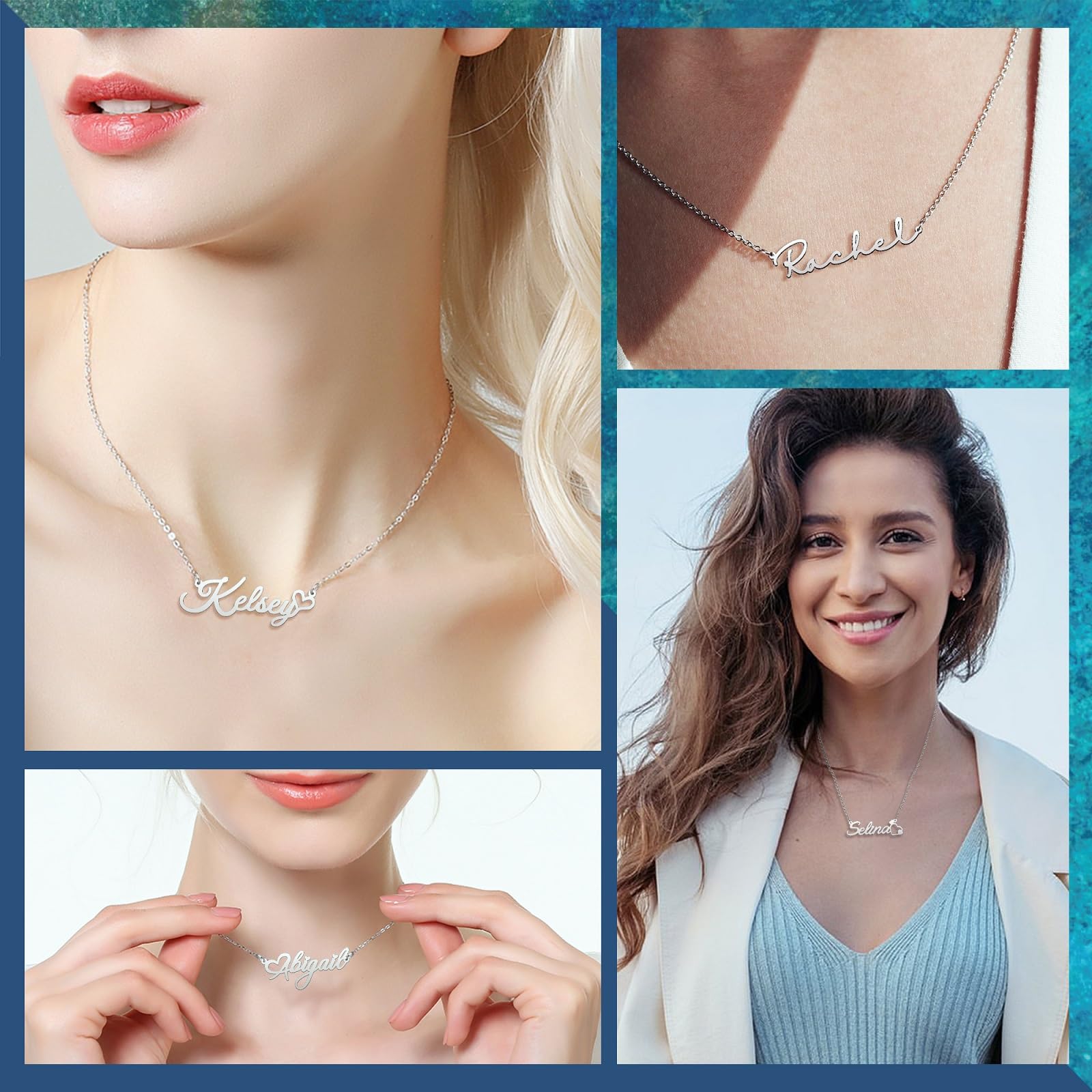 CoolJewelry Personalized Heart Pendant 925 Sterling Silver Custom Name Necklace with Heart Symbol Necklace Jewelry Christmas Gif