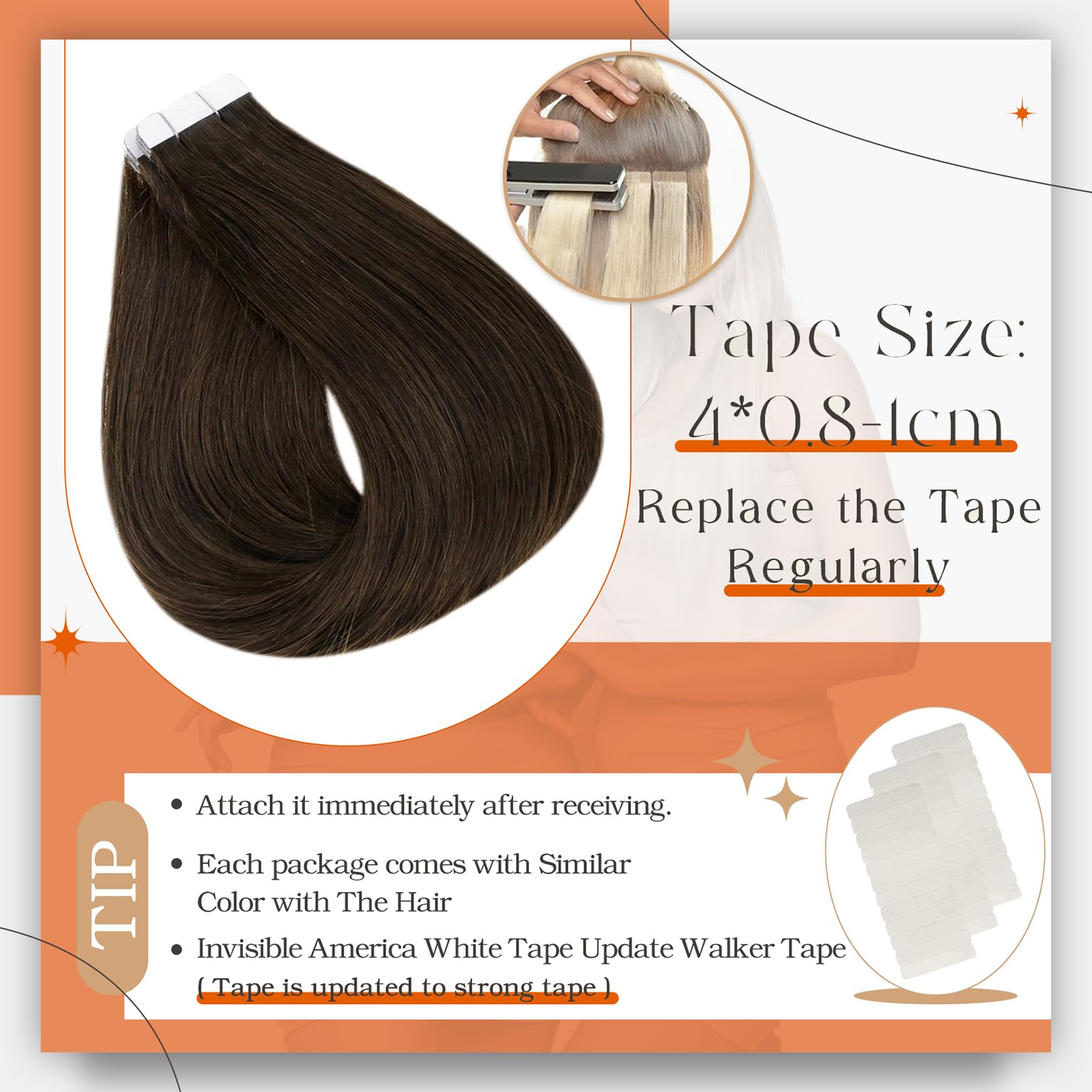 Full Shine 12 Inch Tape In Hair Extensions Short Seamless Remy Pu Glue On Hair 30G 20 Pcs Color 2 Darkest Brow Tape In Human Hai