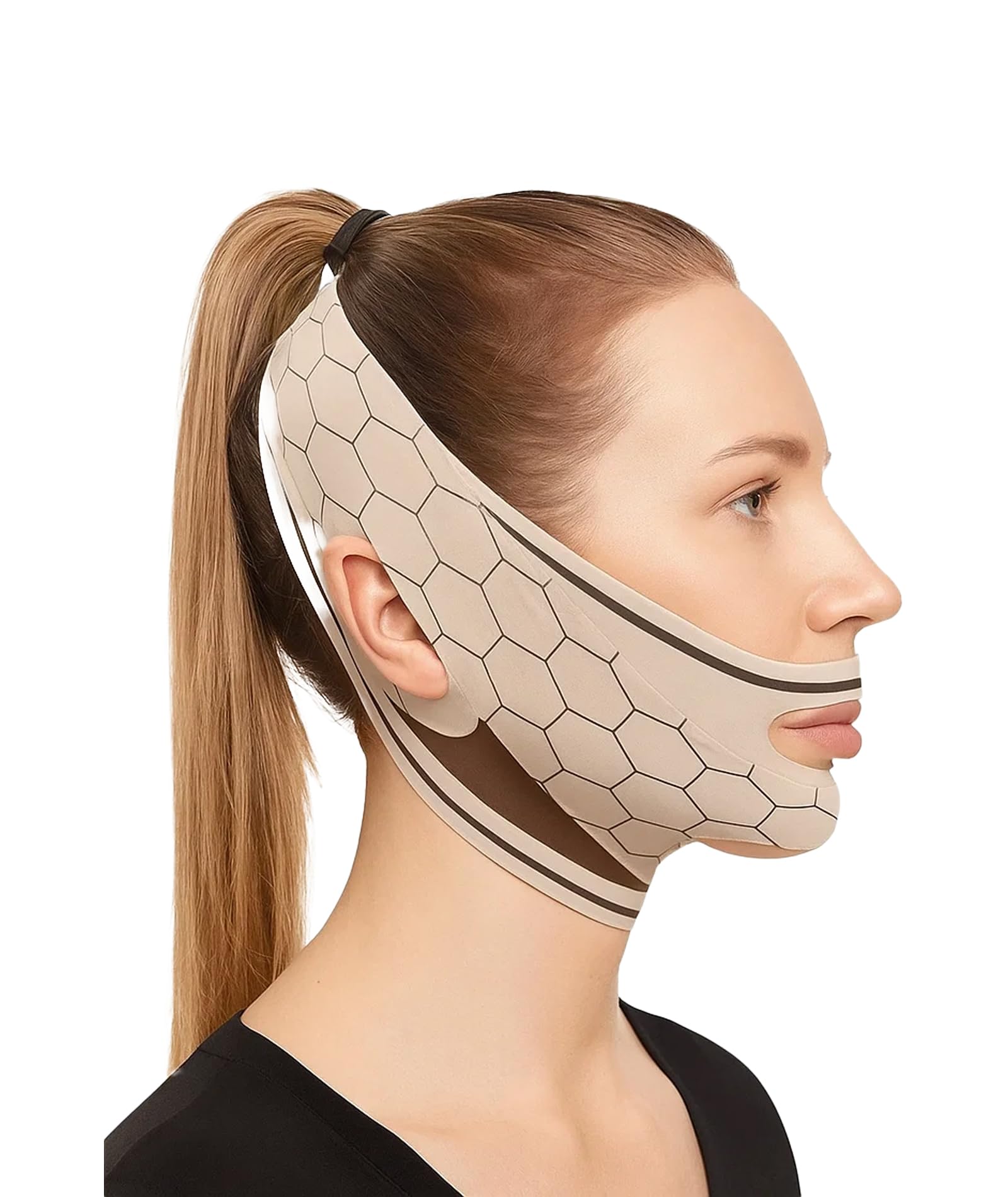 Face Lifting Mask, Jawline Shaper With Adjustable Strap, Double Chin Reducer For Face Contouring, Includes 1 Face Mask And 1 Ski