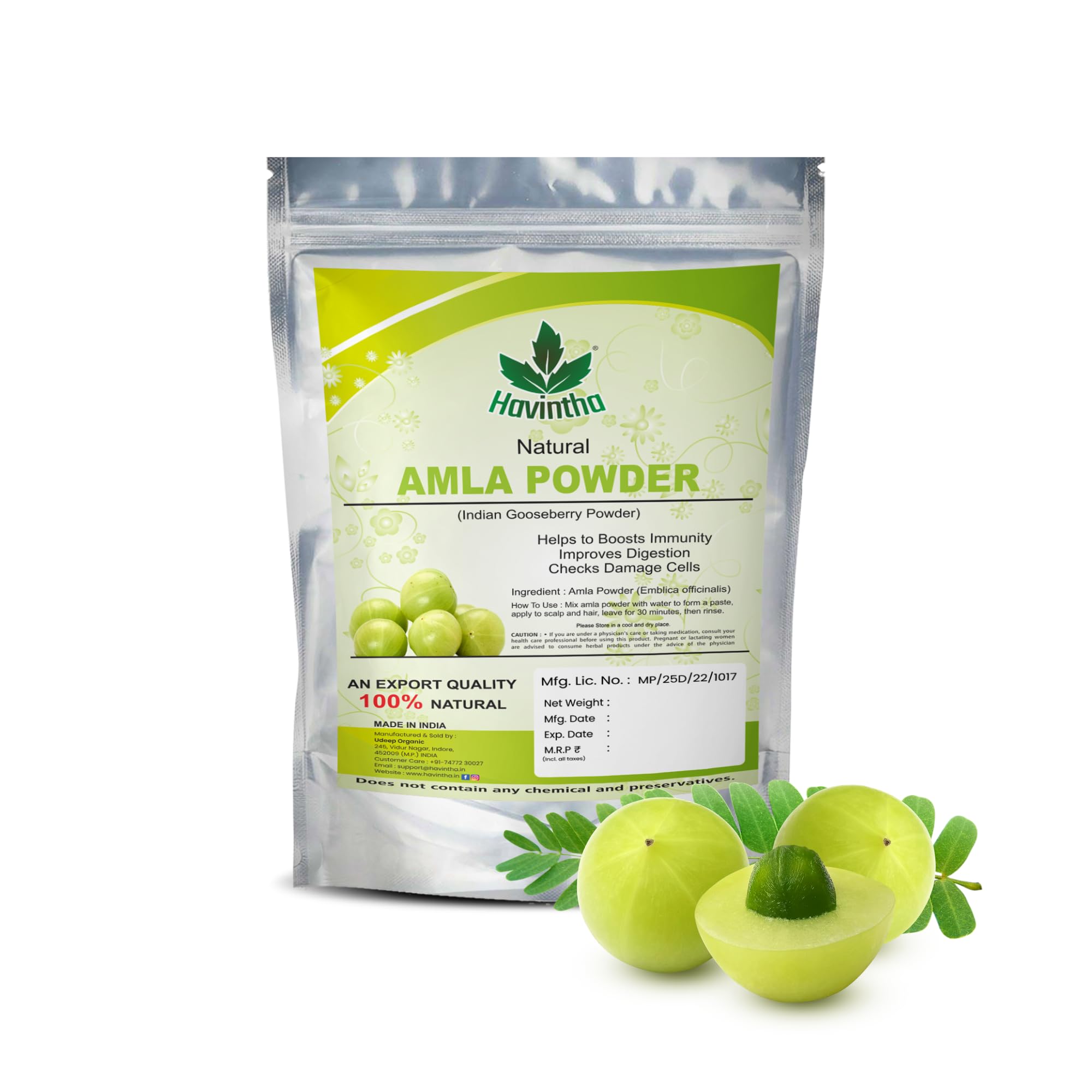 Havintha Amla, Reetha, Shikakai, Bhringraj and Hibiscus powder for Hair care (Each 50g)