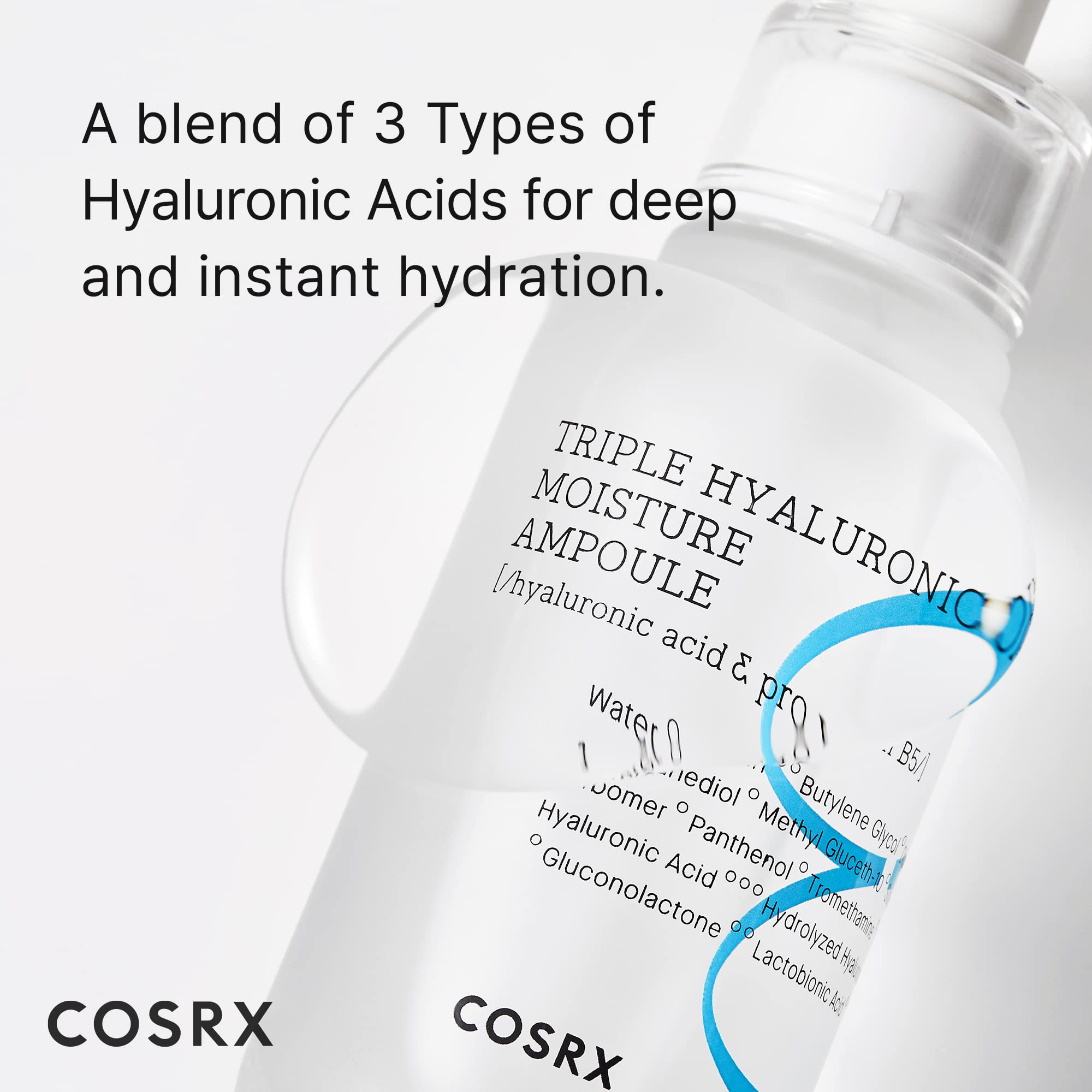 Cosrx Hydrium Triple Hyaluronic Moisture Ampoule, 40Ml  135 Floz  Hyaluronic Acid Viscous Serum  Korean Skin Care, Animal Testin