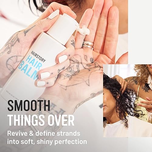 Hairstory Leave In Conditioning Balm For Curly Hair & Frizziness, Manage Dryness & Detangle Knots, All Day Moisturizing Cream, P