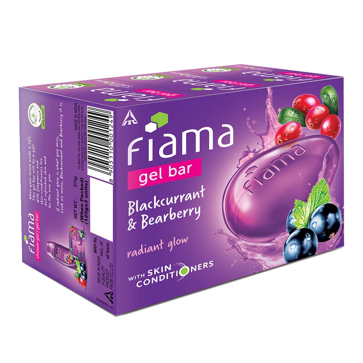 Fiama Di Wills Gel Bar Bearberry & Blackcurrant 125g (Pack of 3)