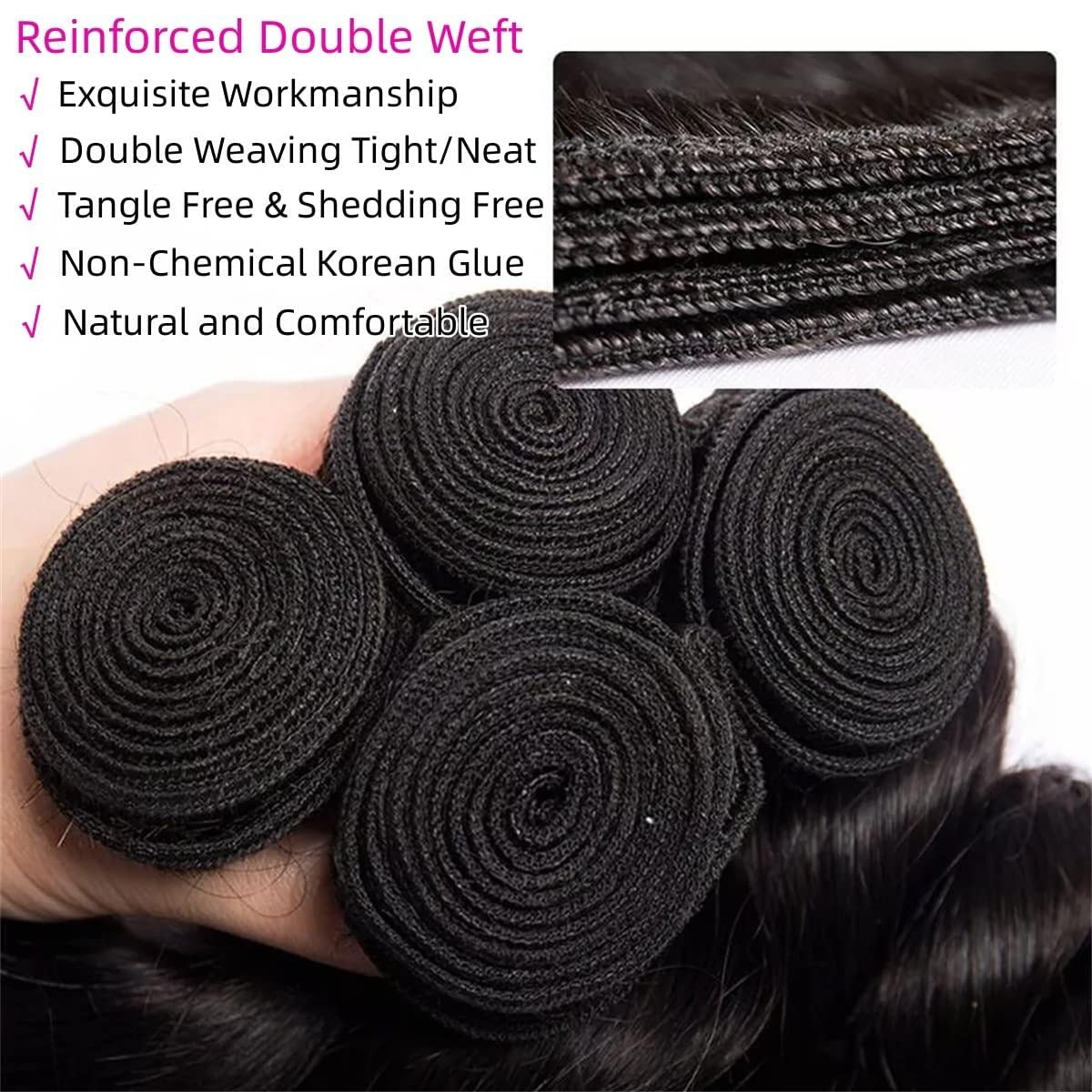 Human Hair Bundles Body Wave 4 Bundles 100% Unprocessed Brazilian Hair Weave Bundles Body Wave Human Hair 4 Bundles (18 20 22 24