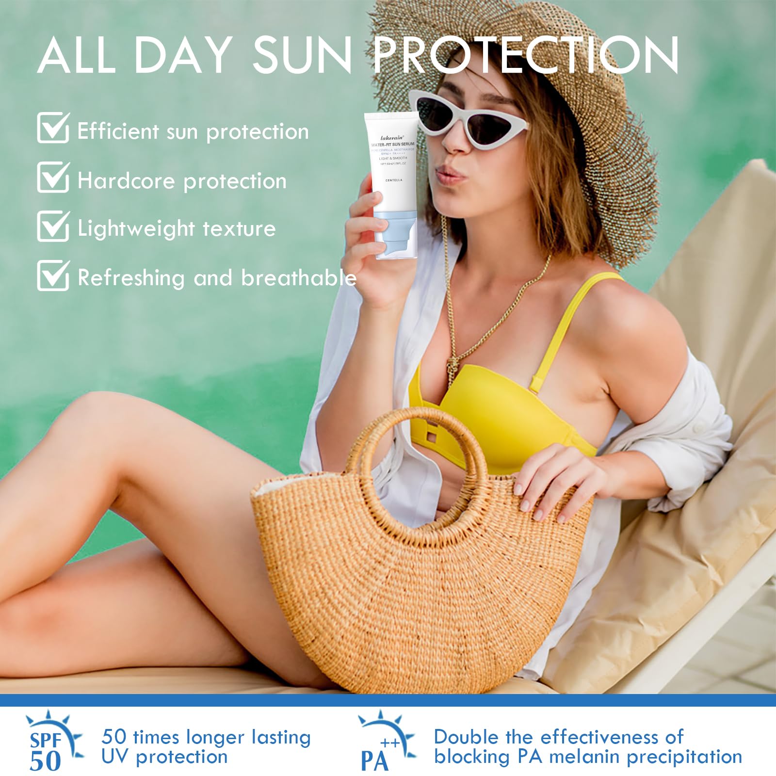 Centella Sunscreen SPF 50,Face Sun Screen Long-Lasting Protection,Cen-tella Madagascar Sunscreen Dry Oily Skincare For All Skin
