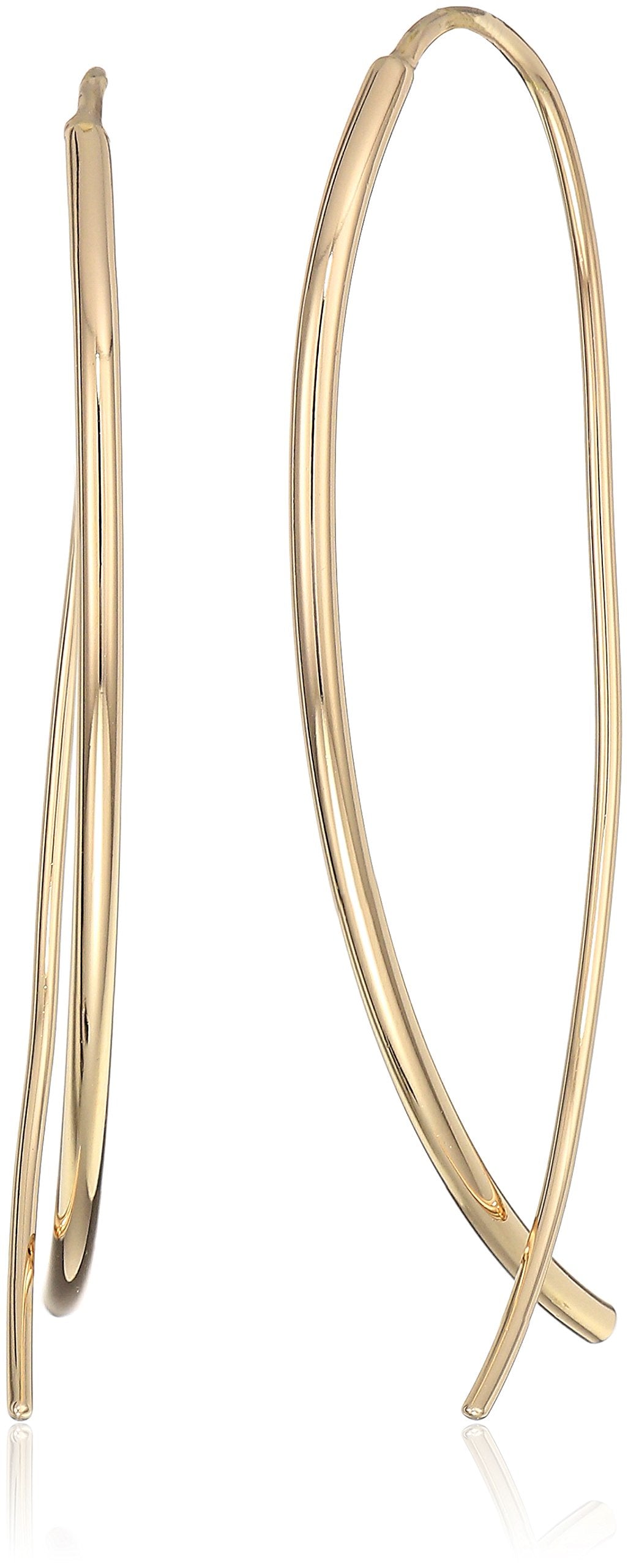 Amazon Essentials Yellow 18K Gold Plated Sterling Silver Hard Wire Threader Earrings (previously Amazon Collection)