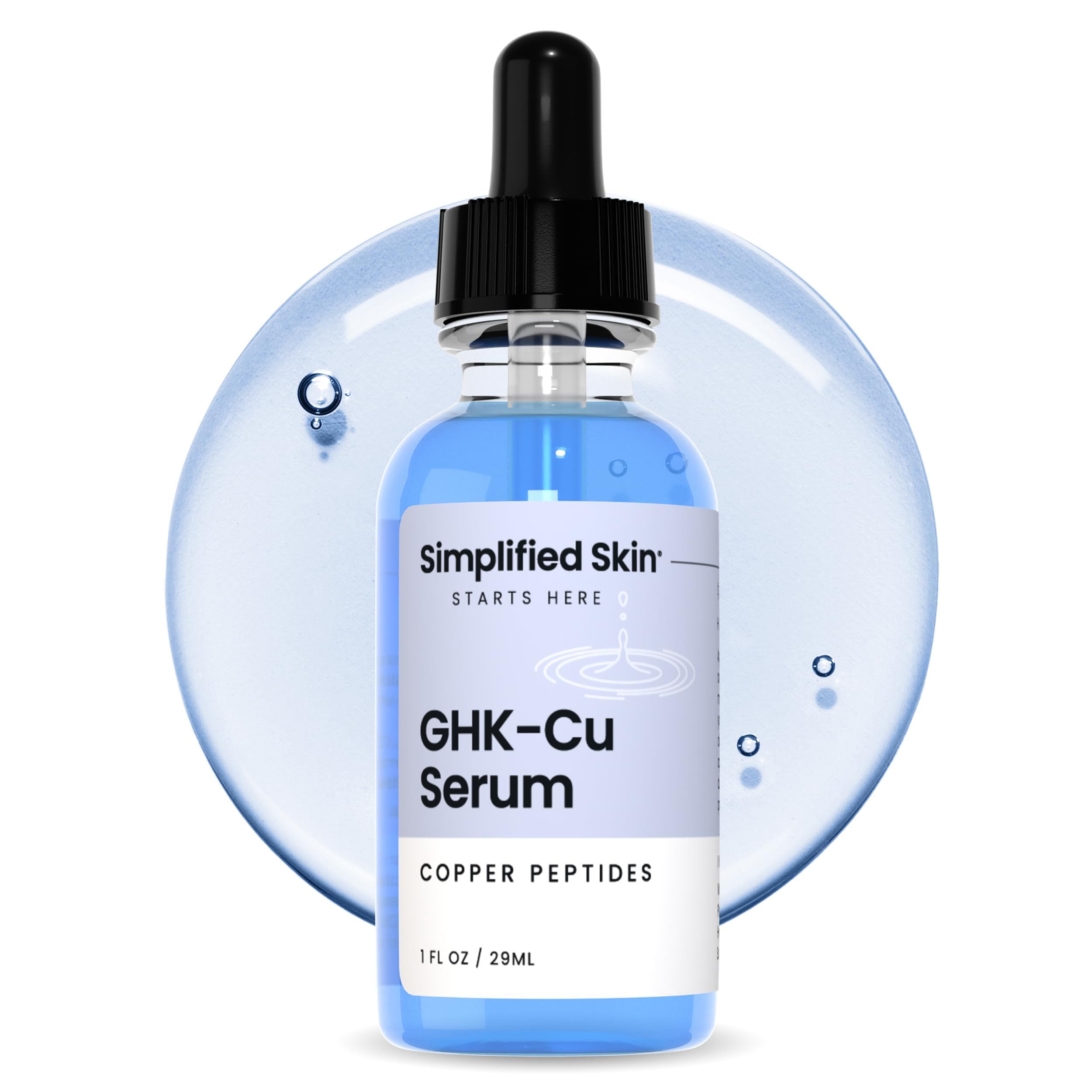 Simplified Skin GHKCu Peptide Serum for AntiAging, Face & Neck 1 Fl Oz