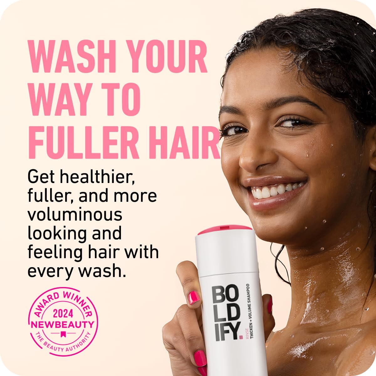 Boldify Thickening Shampoo - Rice Water Shampoo For Thinning And Oily Hair - Volumizing Shampoo For Fine Hair, Weightlessly Remo