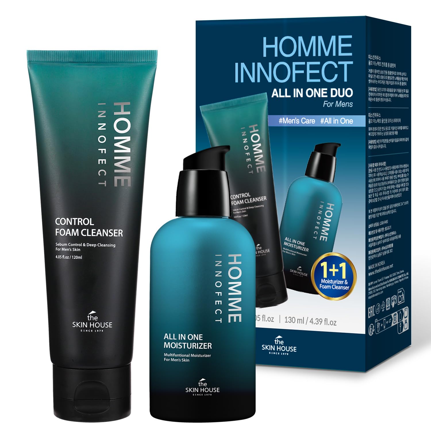 The Skin House Homme Innofect Duo Gift Set, For MenCleanser, Moisturizer