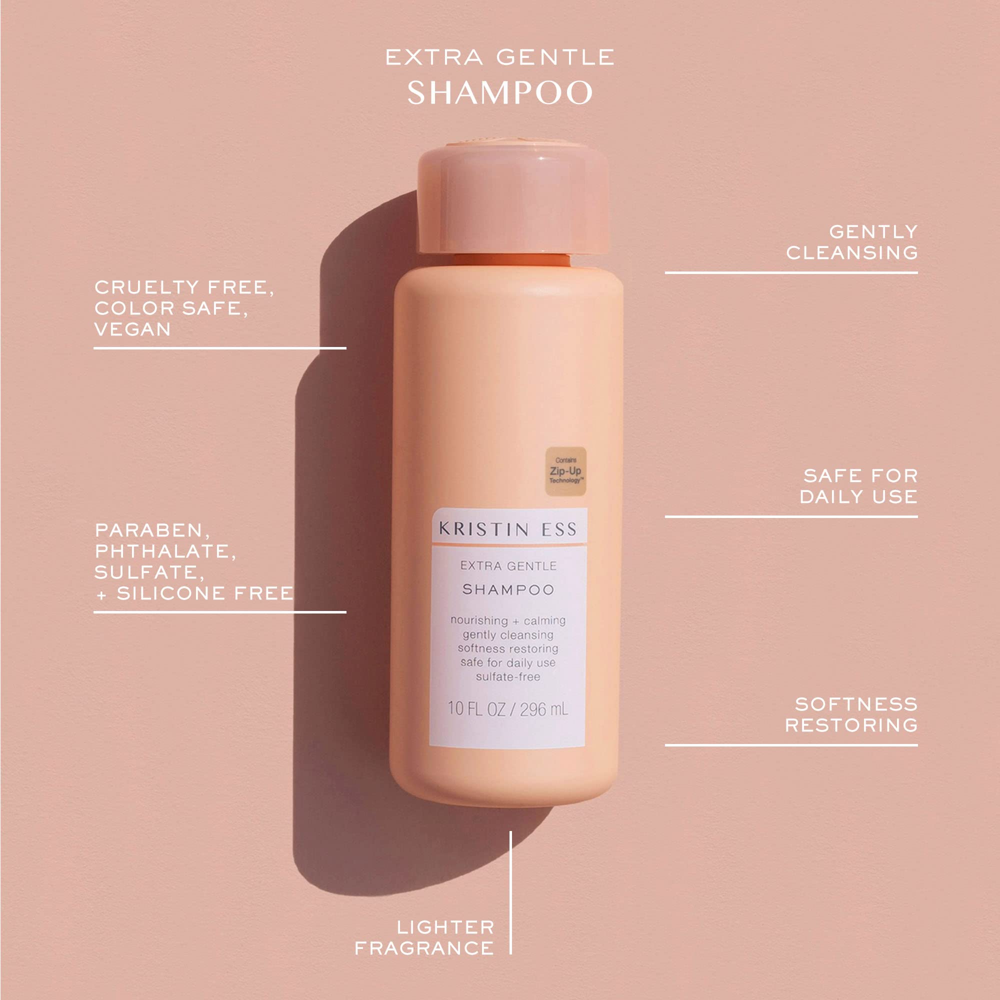 Kristin Ess Hair Extra Gentle Shampoo + Conditioner Bundle - Sensitive Skin + Scalp, Cleanses, Nourishing + Calming, Hydrating C