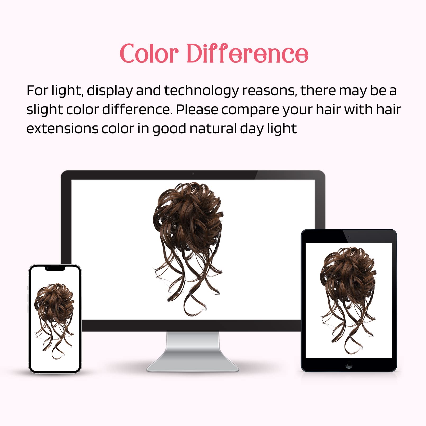 Hoojih Messy Bun Hair Piece, 2Pcs Tousled Updo With Tendrils Hair Bun Extensions Wavy Curly Hair Wrap Ponytail Hairpieces Hair S