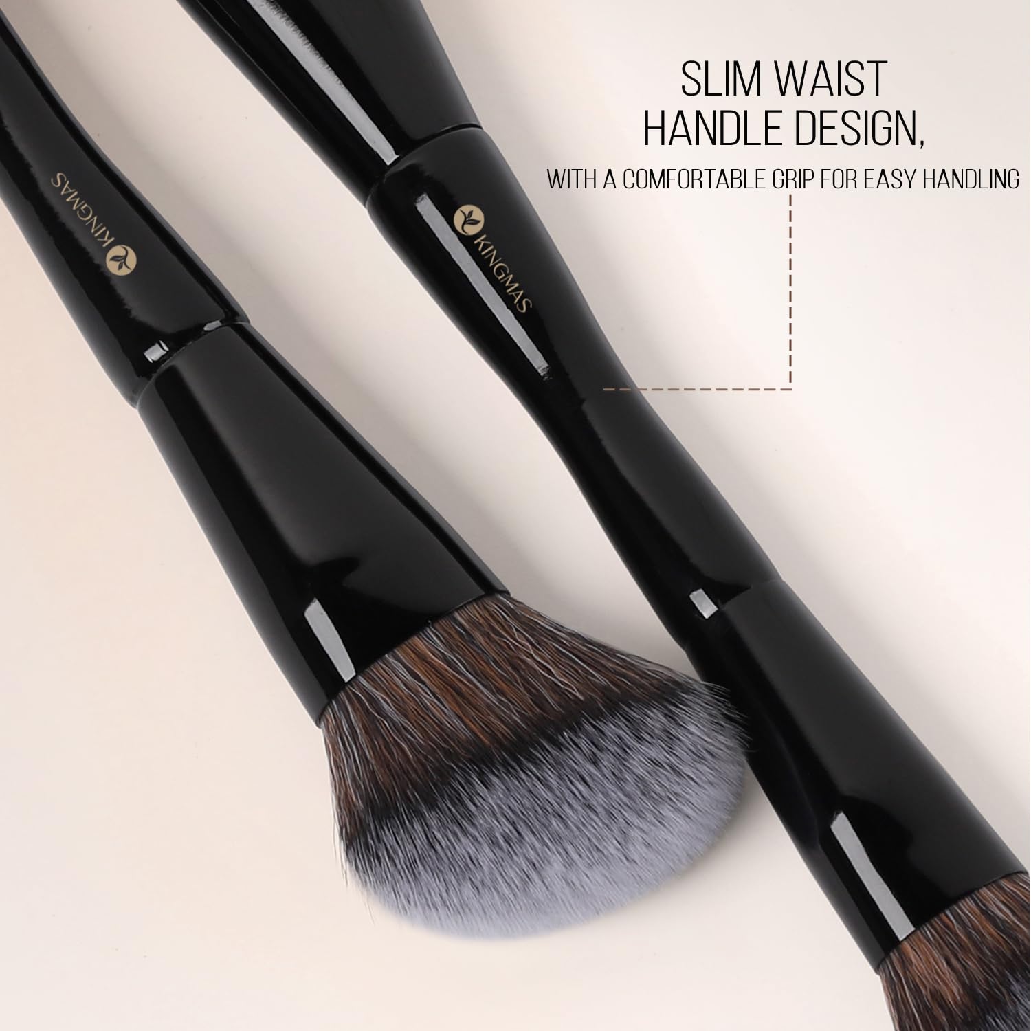 Kingmas Foundation Makeup Brush, Double-Ended Angled/Round Top Contour Makeup Brush For Beauty Blending Liquid Powder, Concealer