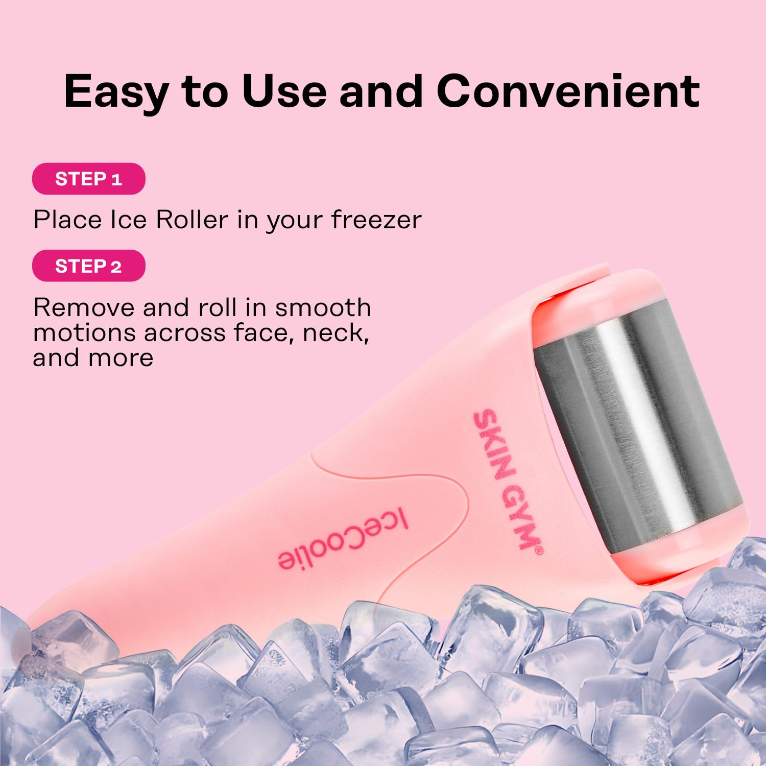 Skin Gym Icecool Ice Roller For Face - Anti Aging Ice Face Roller & Eye Roller For Eye Puffiness Relief, Travel Size Face Roller