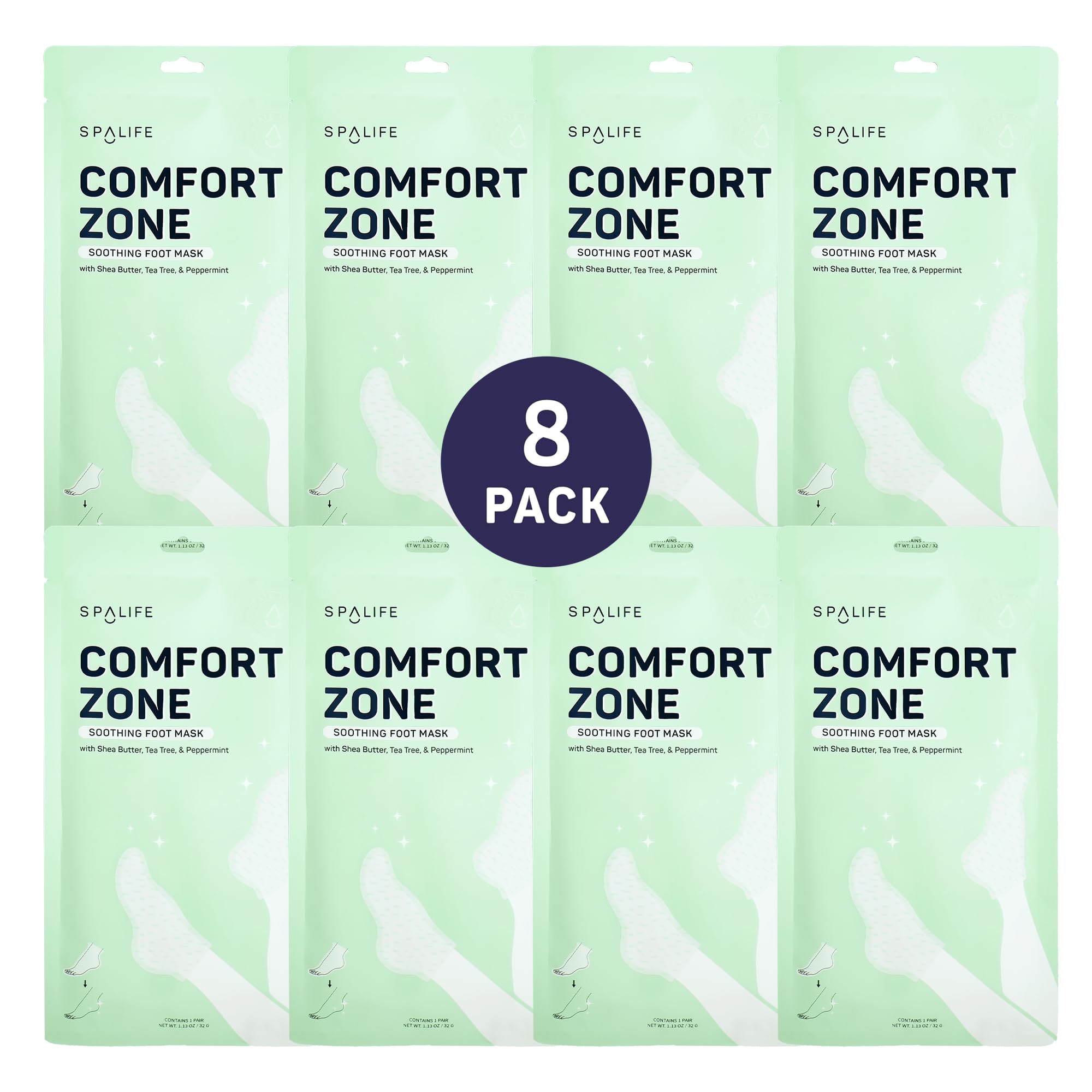 SpaLife Beauty Comfort Zone Soothing Foot Masks - Hydrating and Moisturizing Foot Socks - Hydrating Foot Mask - Soothes Rough, C
